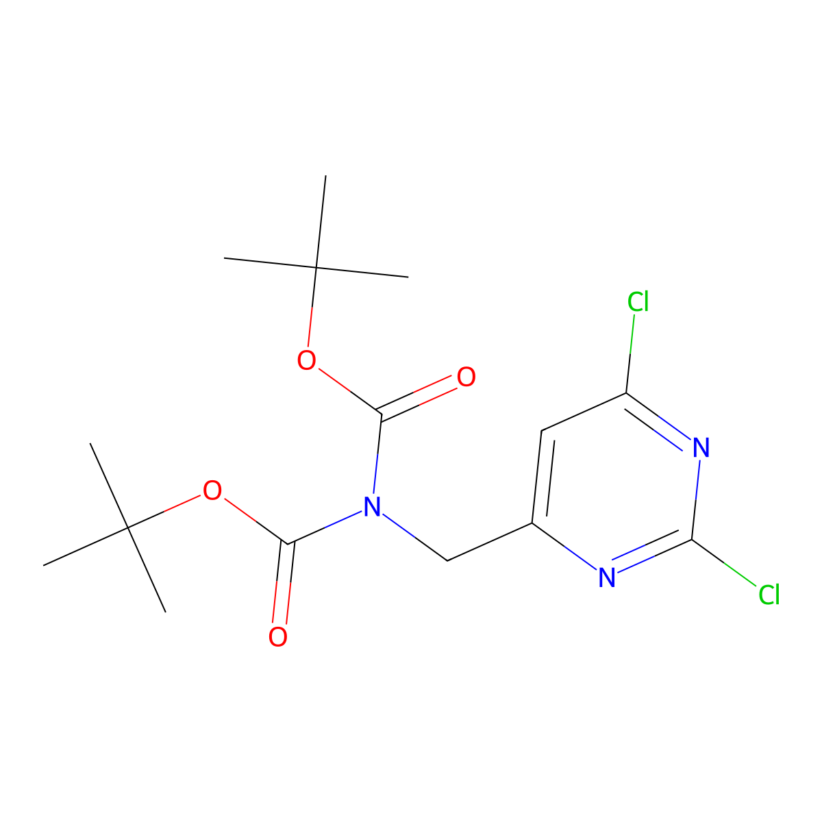 tert-butyl N-tert-butoxycarbonyl-N-[(2,6-dichloropyrimidin-4-yl)methyl]carbamate molecular structure, CAS 1984827-51-1