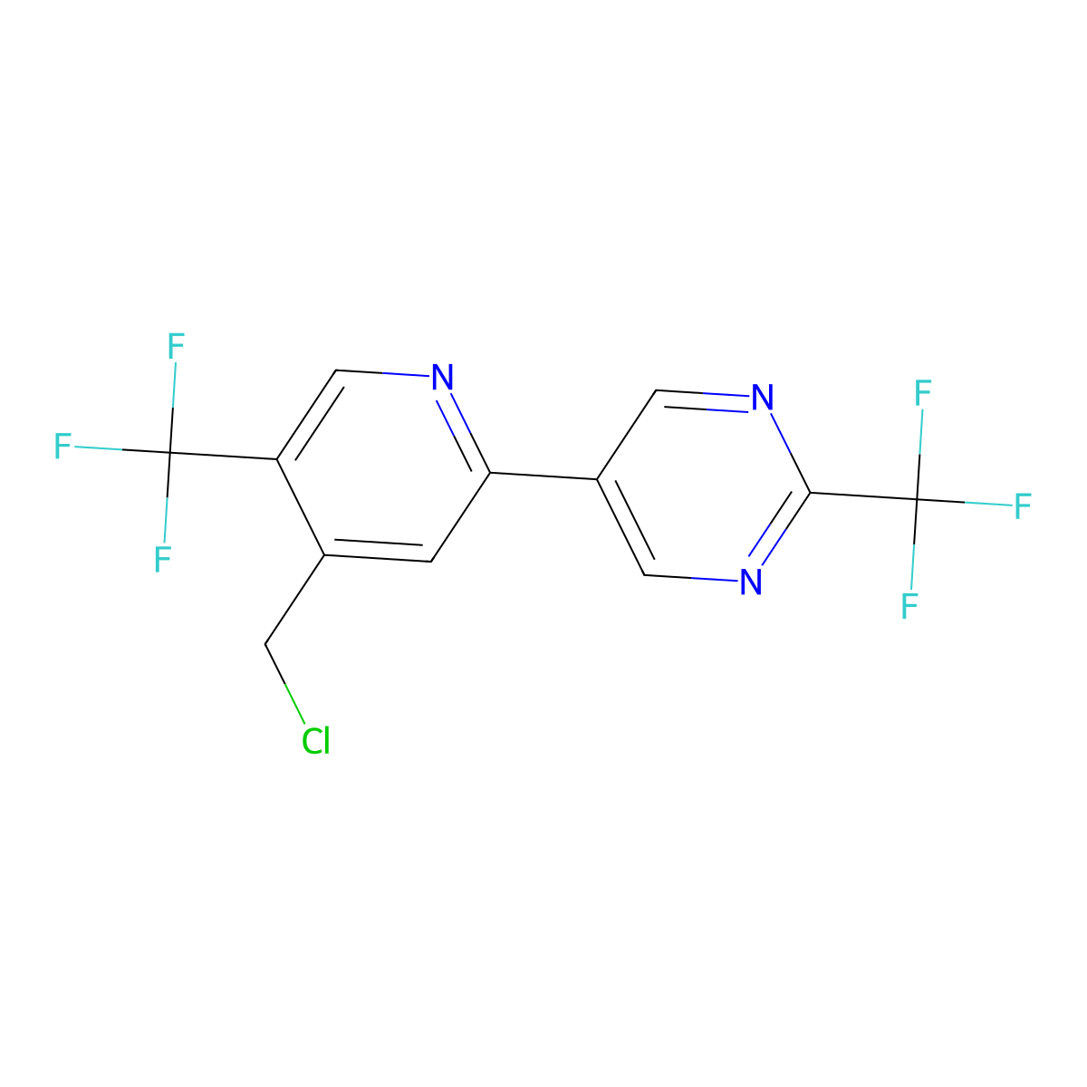 5-(4-(Chloromethyl)-5-(trifluoromethyl)pyridin-2-yl)-2-(trifluoromethyl)pyrimidine molecular structure, CAS 1984827-94-2