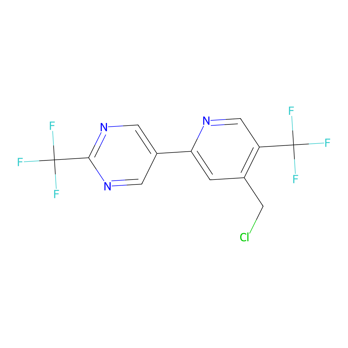 5-(4-(Chloromethyl)-5-(trifluoromethyl)pyridin-2-yl)-2-(trifluoromethyl)pyrimidine molecular structure, CAS 1984827-94-2