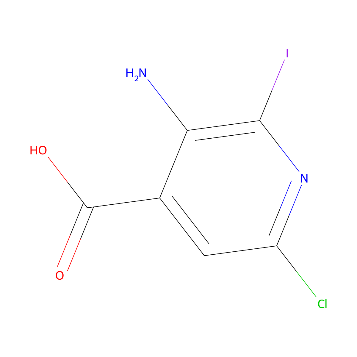 3-Amino-6-chloro-2-iodoisonicotinic acid molecular structure, CAS 1984828-00-3