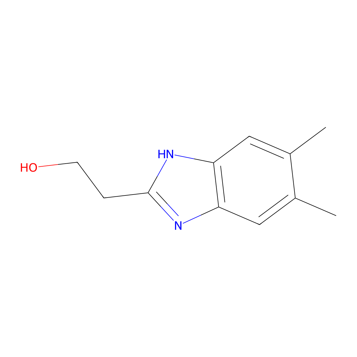 2-(5,6-dimethyl-1H-benzimidazol-2-yl)ethanol molecular structure, CAS 198487-81-9