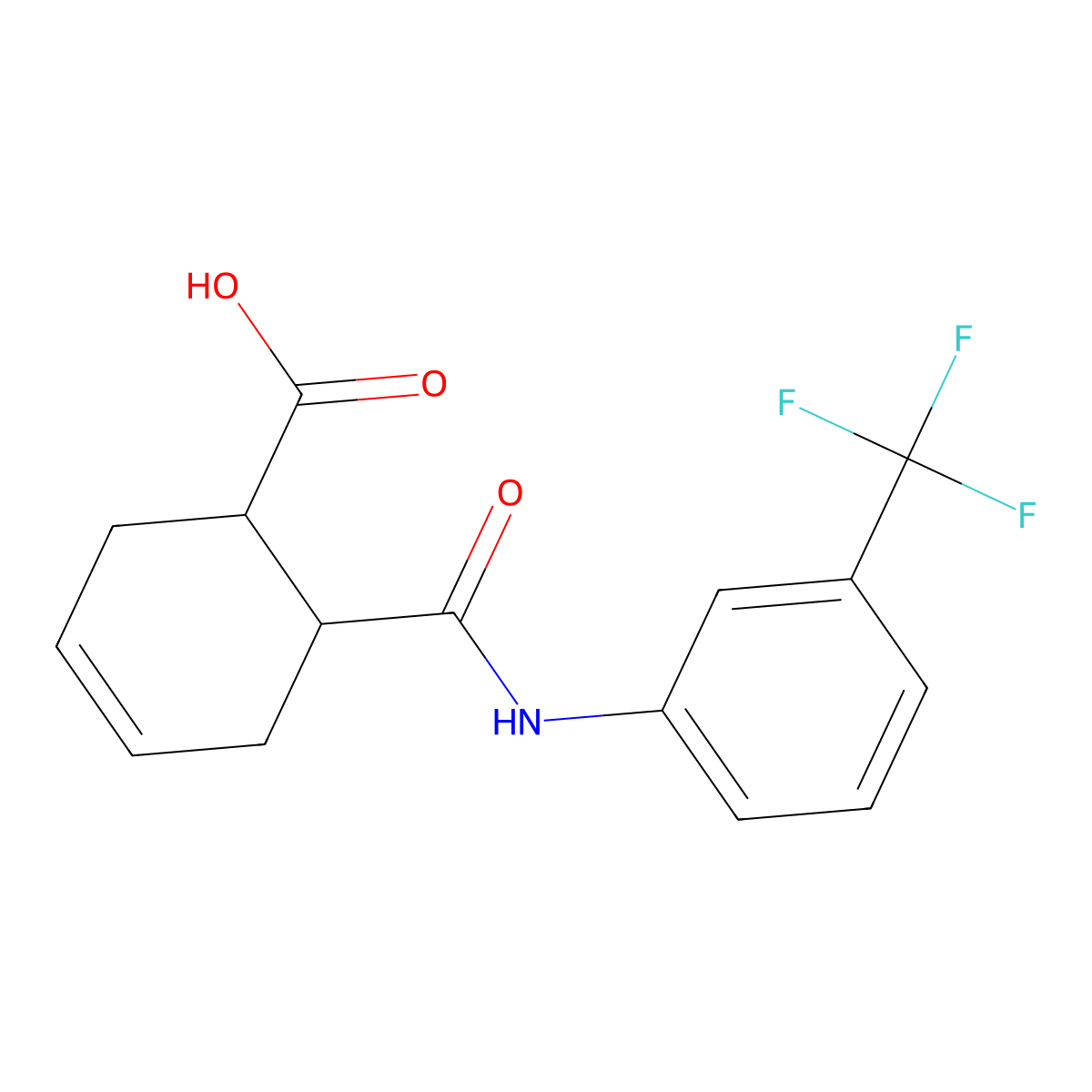 3'-(Trifluoromethyl)-1,2,3,6-tetrahydrophthalanilic acid molecular structure, CAS 19849-08-2