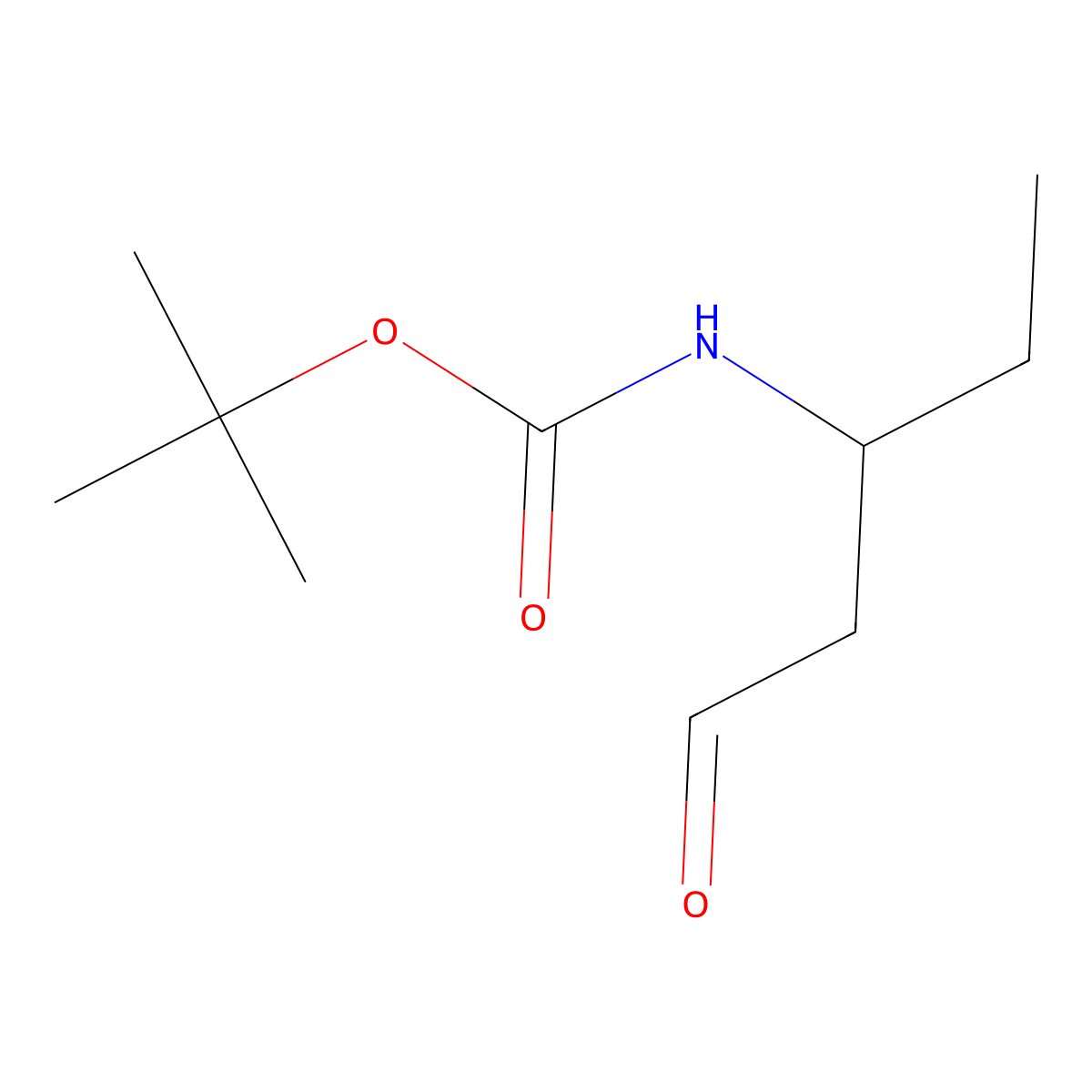 1,1-Dimethylethyl N-[(1R)-1-ethyl-3-oxopropyl]carbamate molecular structure, CAS 198493-29-7