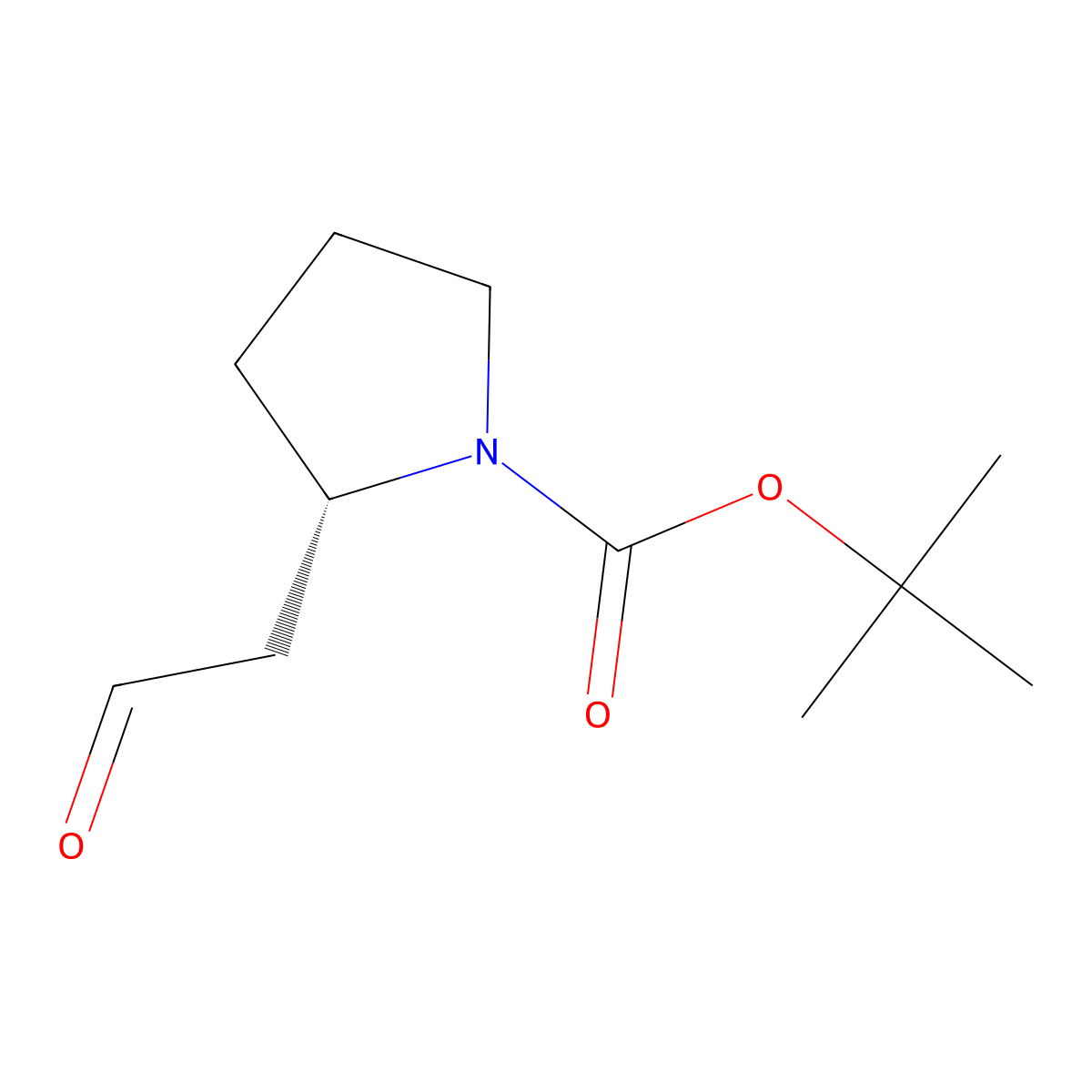 (S)-tert-butyl 2-(2-oxoethyl)pyrrolidine-1-carboxylate molecular structure, CAS 198493-30-0