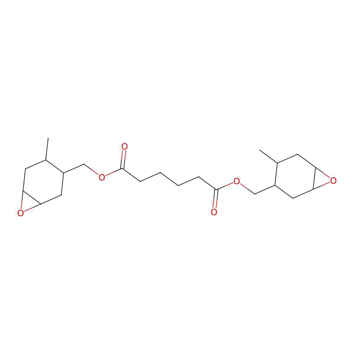 Hexanedioic acid, 1,6-bis((4-methyl-7-oxabicyclo(4.1.0)hept-3-yl)methyl) ester molecular structure, CAS 1985-84-8