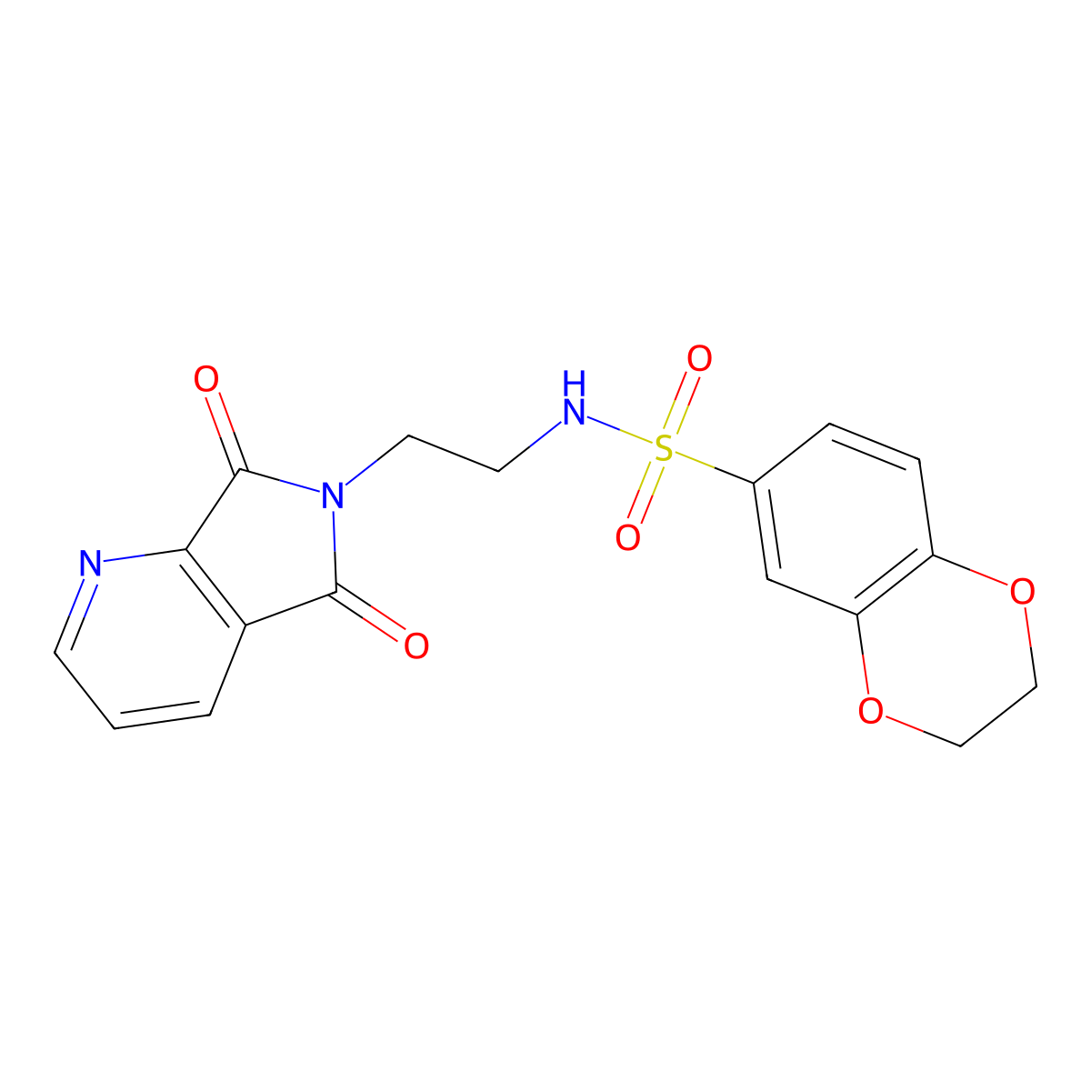 N-(2-(5,7-dioxo-5H-pyrrolo[3,4-b]pyridin-6(7H)-yl)ethyl)-2,3-dihydrobenzo[b][1,4]dioxine-6-sulfonamide molecular structure, CAS 1985037-88-4
