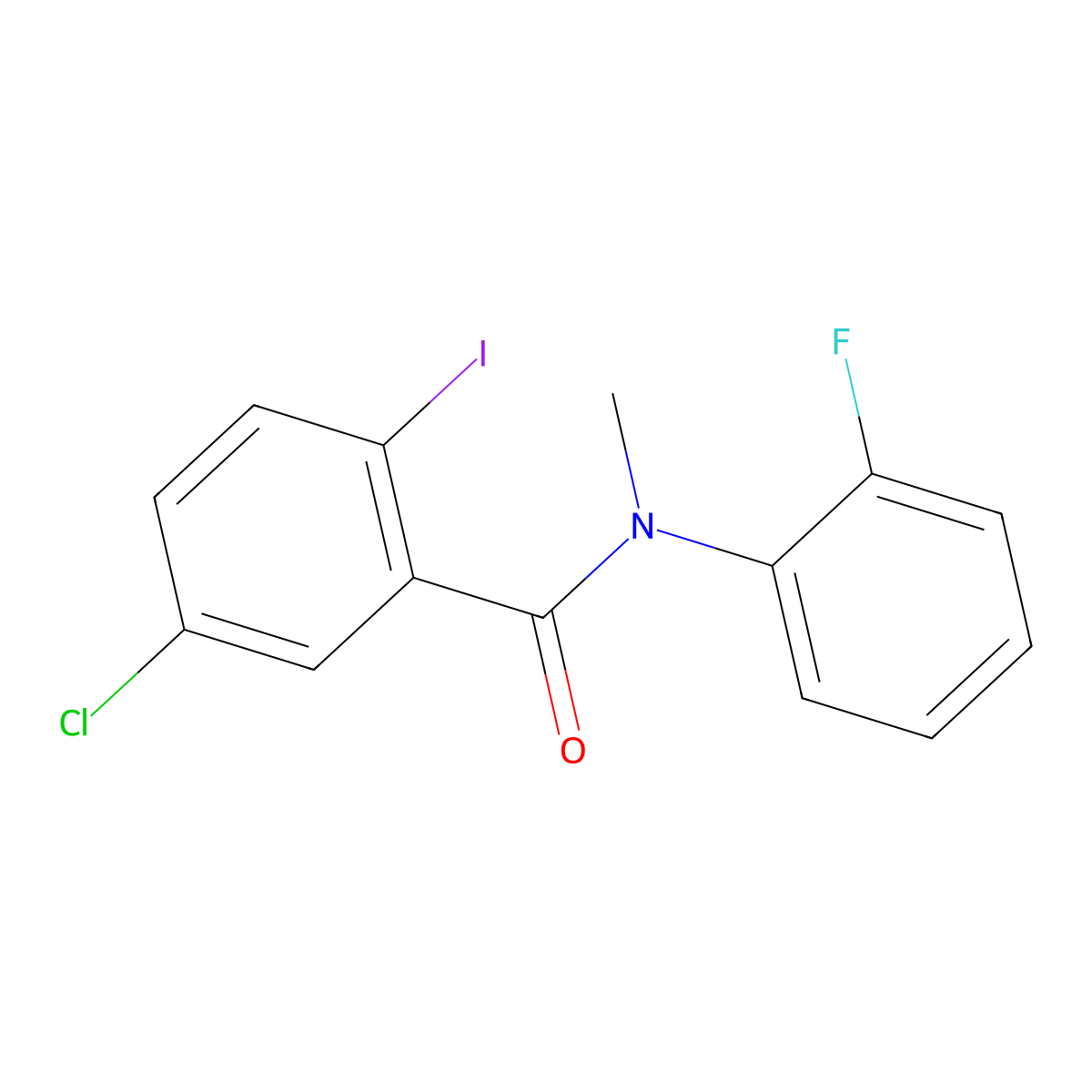 5-Chloro-N-(2-fluorophenyl)-2-iodo-N-methylbenzamide molecular structure, CAS 1985217-98-8