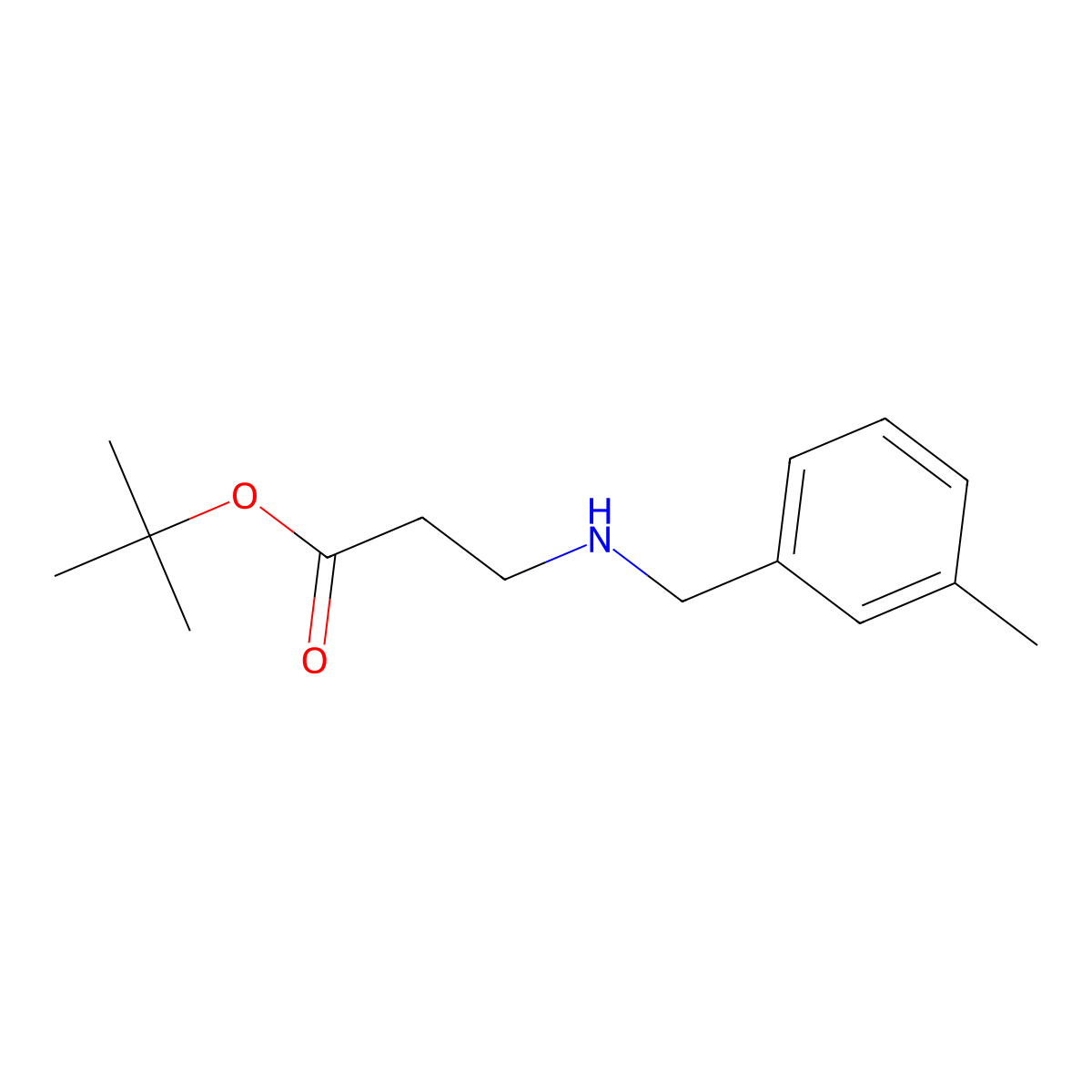 Tert-butyl 3-{[(3-methylphenyl)methyl]amino}propanoate molecular structure, CAS 1985253-31-3