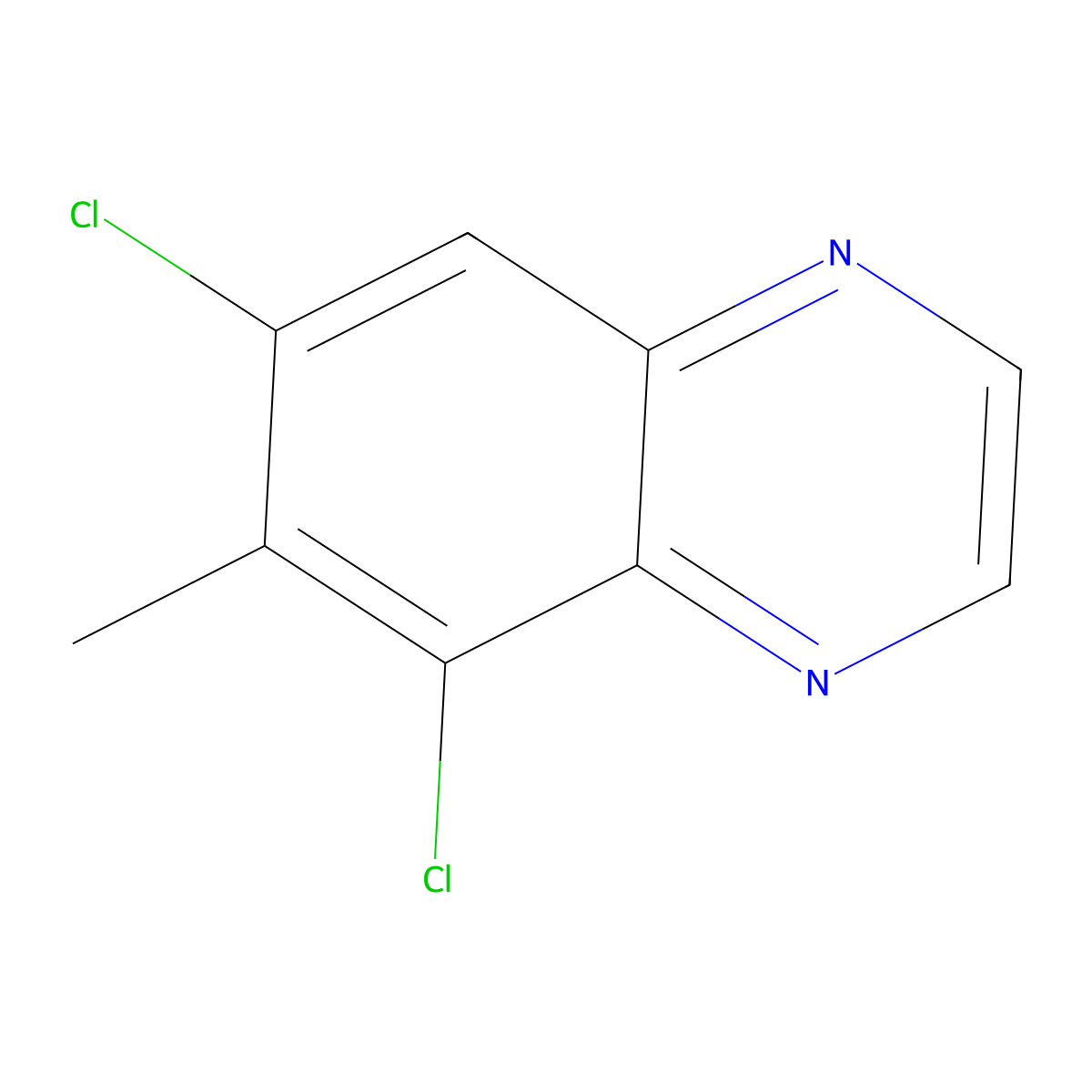 5,7-Dichloro-6-methylquinoxaline molecular structure, CAS 19853-69-1