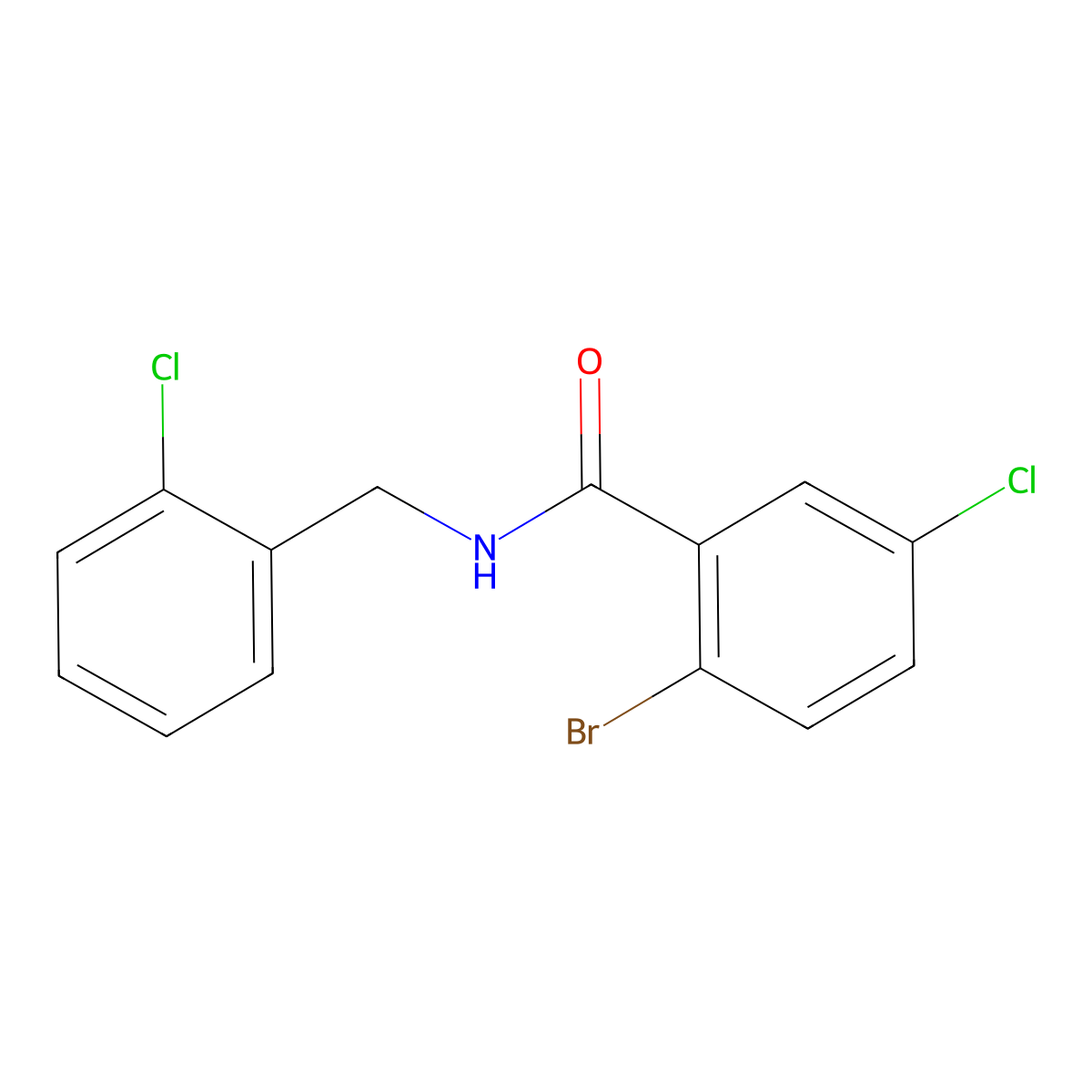 2-Bromo-5-chloro-N-[(2-chlorophenyl)methyl]benzamide molecular structure, CAS 1985353-68-1