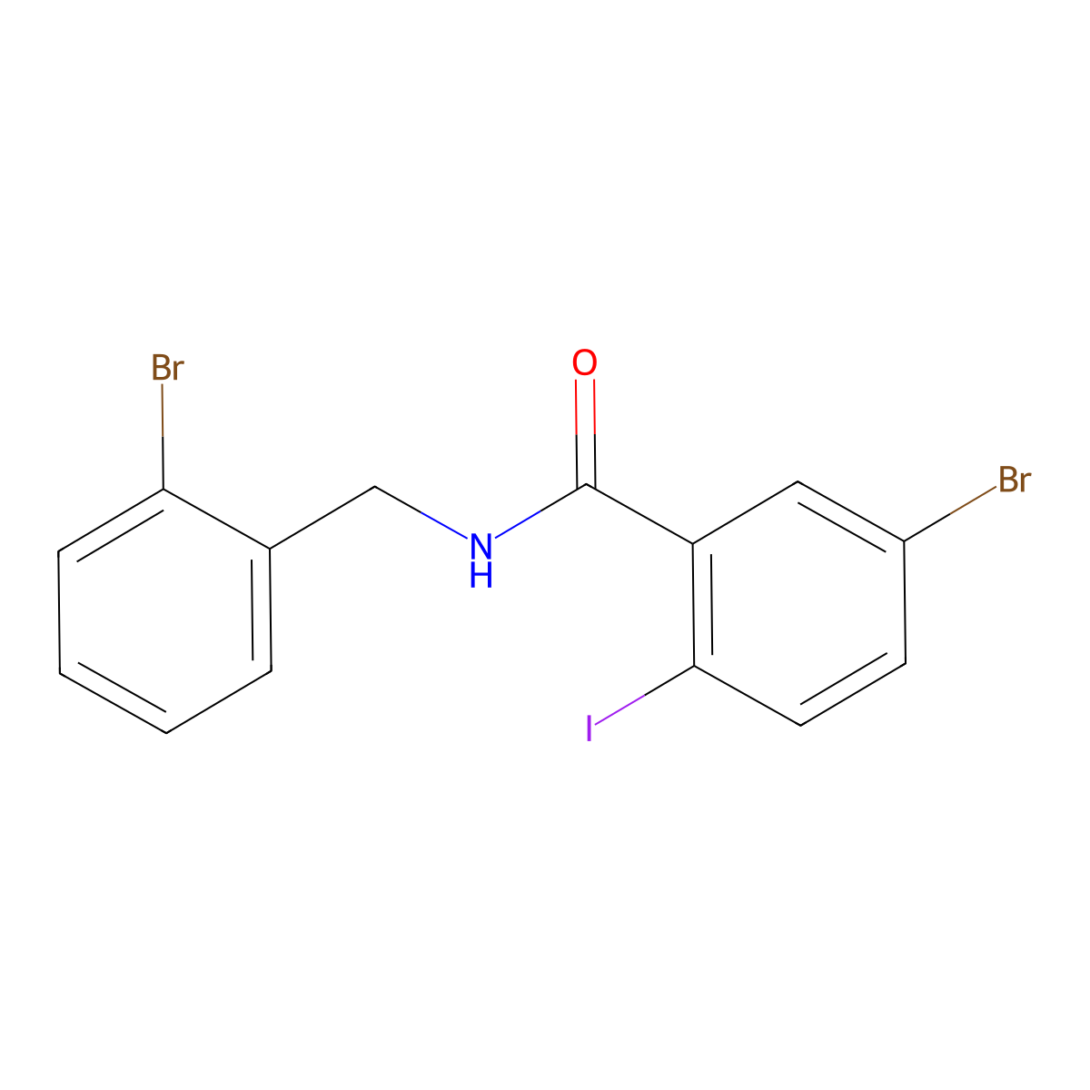 5-Bromo-N-[(2-bromophenyl)methyl]-2-iodobenzamide molecular structure, CAS 1985356-37-3