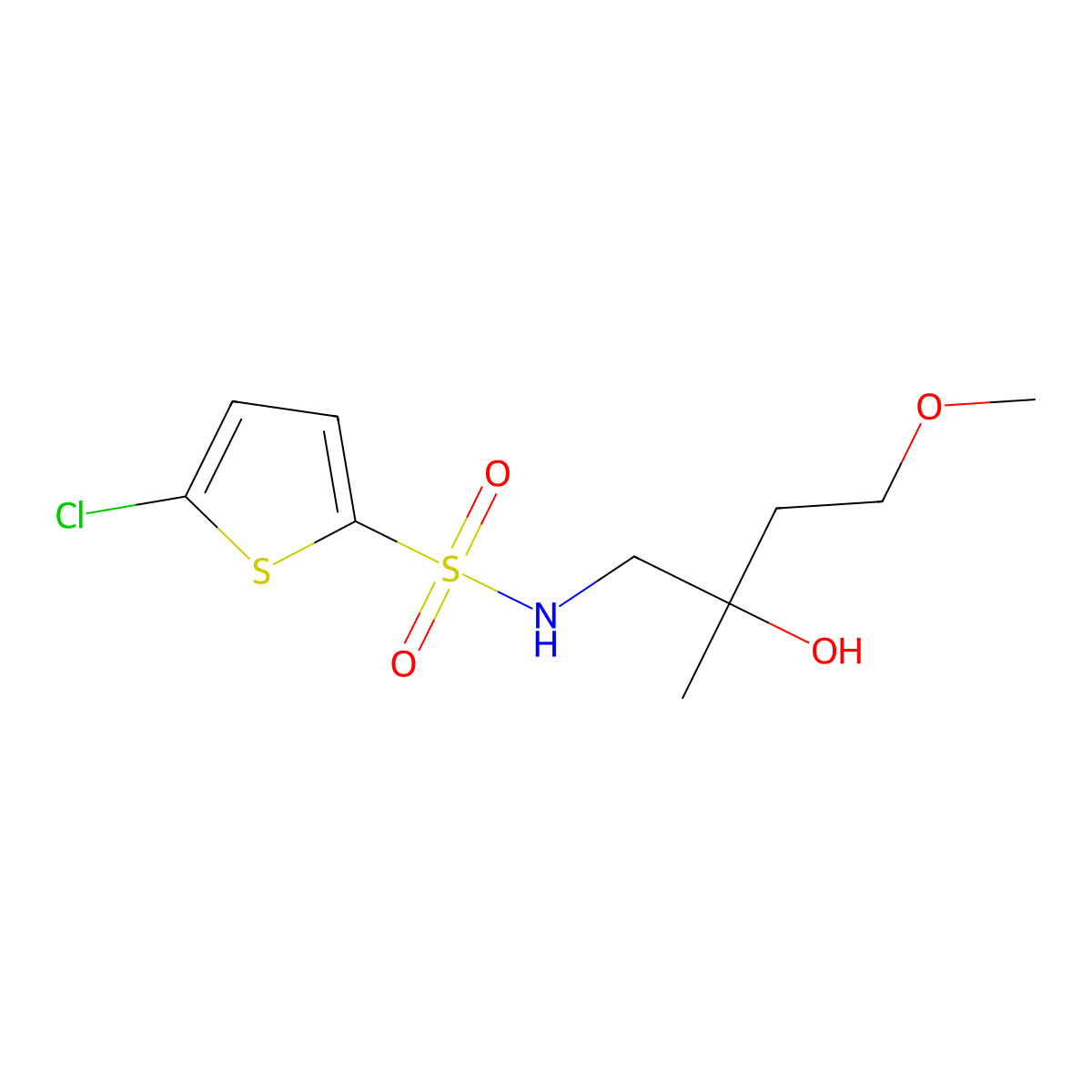 2-[(5-Chlorothiophene-2-sulfonamido)methyl]-4-methoxybutan-2-ol molecular structure, CAS 1985358-51-7