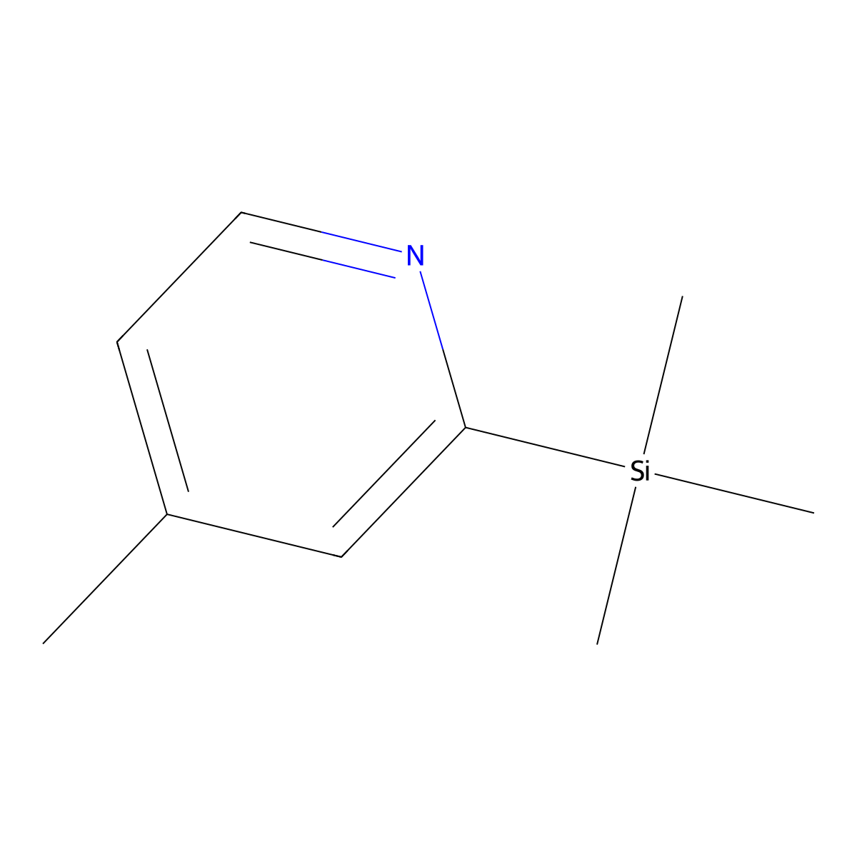 4-Methyl-2-(trimethylsilyl)pyridine molecular structure, CAS 19854-23-0