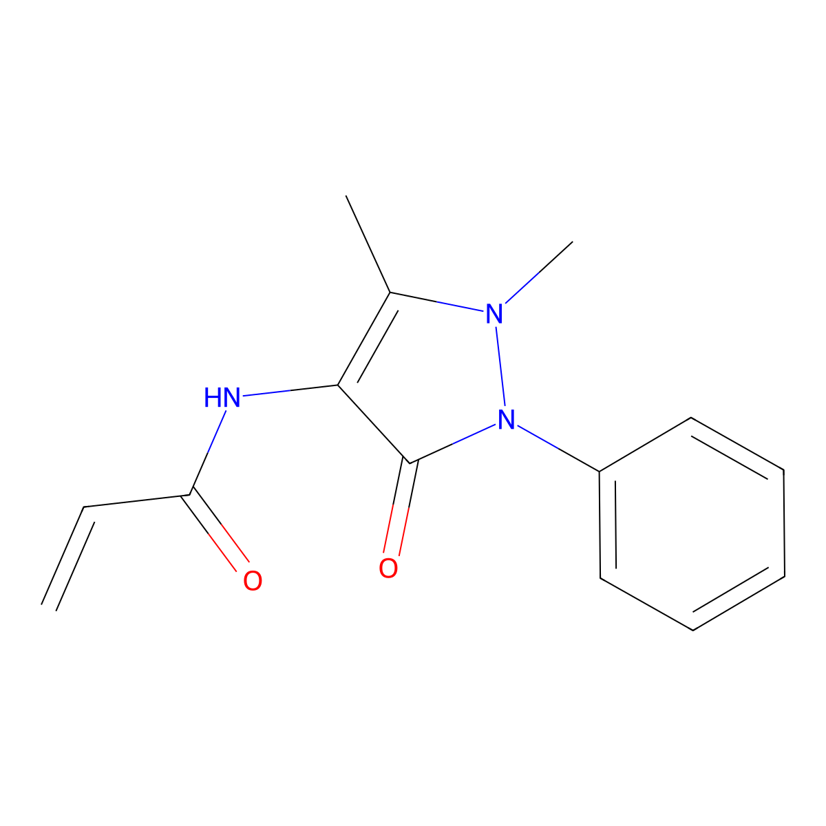 N-(1,5-Dimethyl-3-oxo-2-phenyl-2,3-dihydro-1H-pyrazol-4-yl)acrylamide molecular structure, CAS 19854-87-6