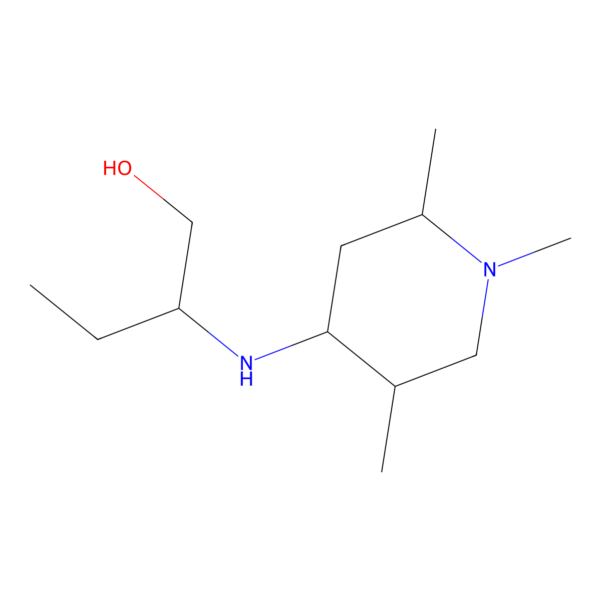 2-(1,2,5-Trimethyl-piperidin-4-ylamino)-butan-1-ol molecular structure, CAS 198543-01-0