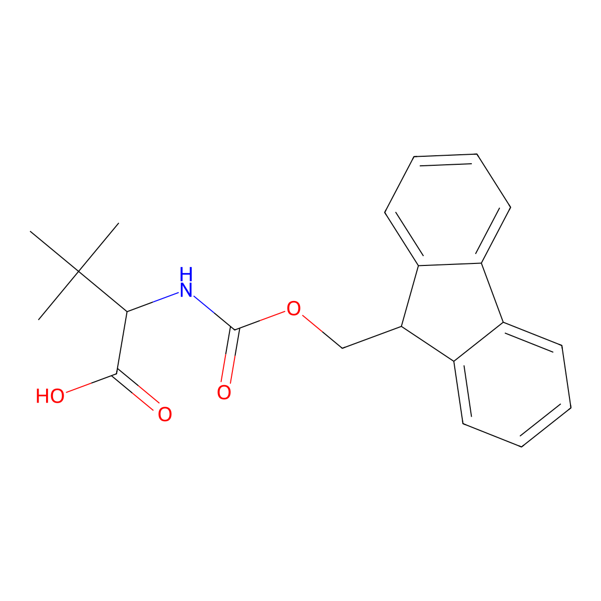 Fmoc-D-tert-leucine molecular structure, CAS 198543-64-5