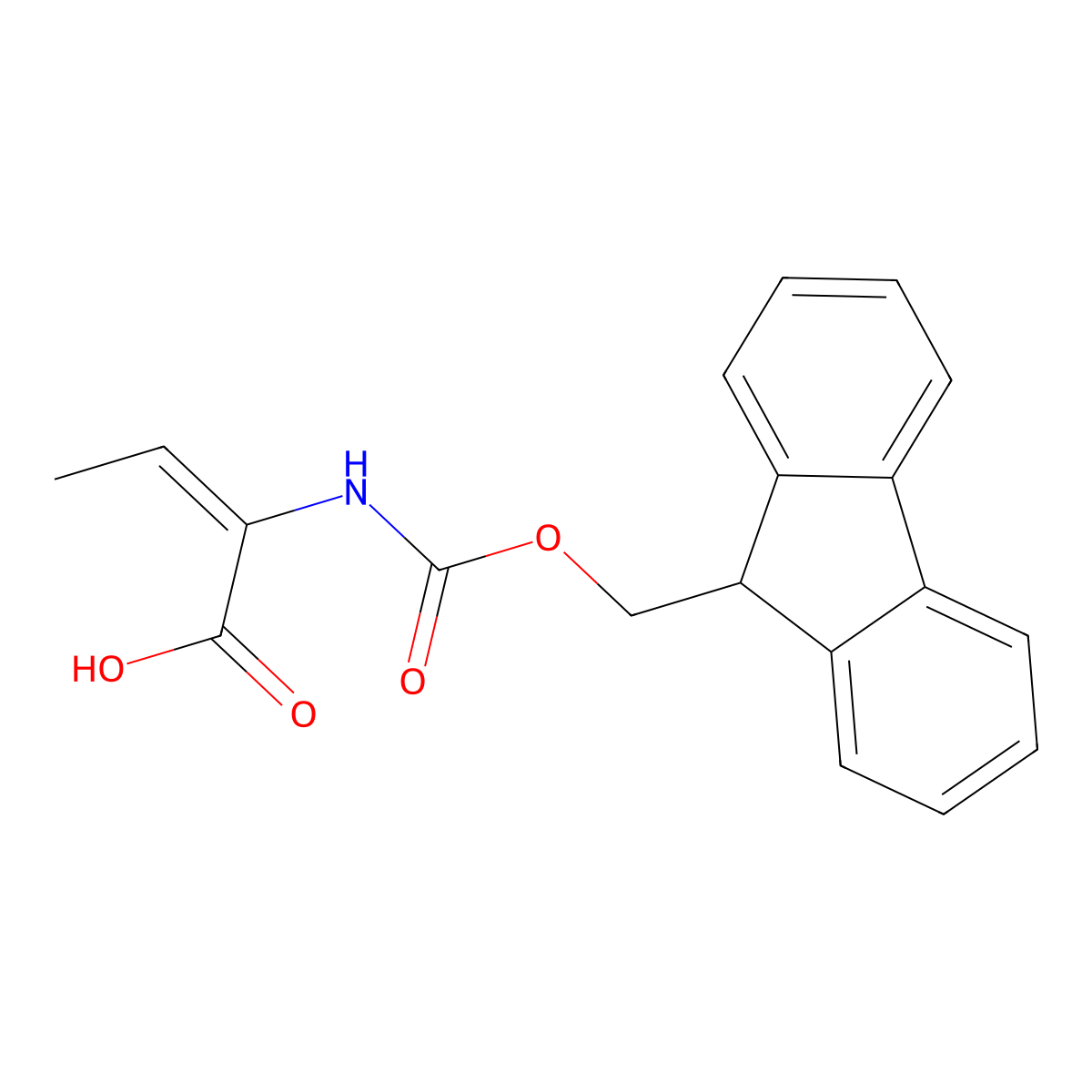2-((((9H-Fluoren-9-yl)methoxy)carbonyl)amino)but-2-enoic acid molecular structure, CAS 198545-98-1