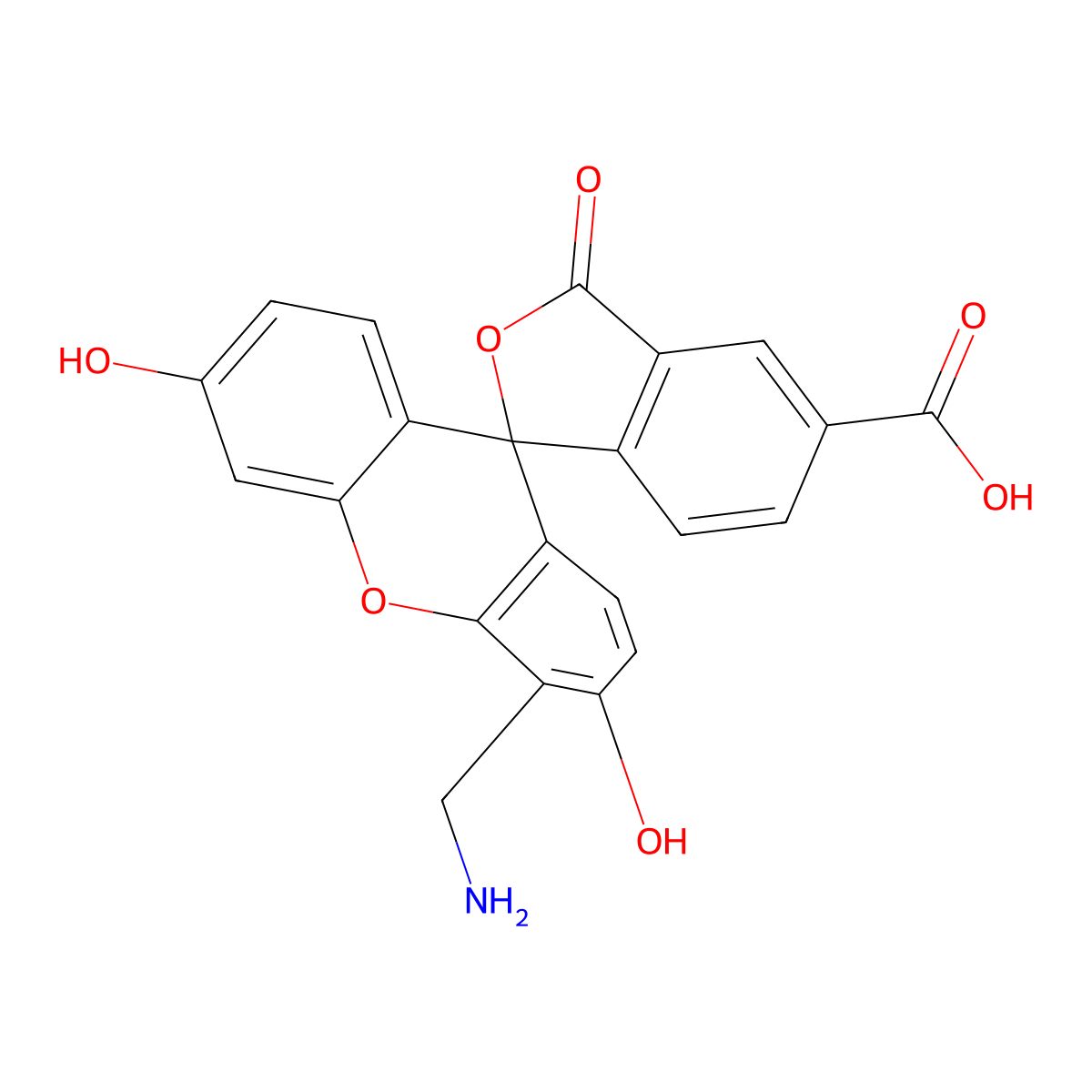 4'-AMinoMethyl-6-FAM molecular structure, CAS 198546-45-1