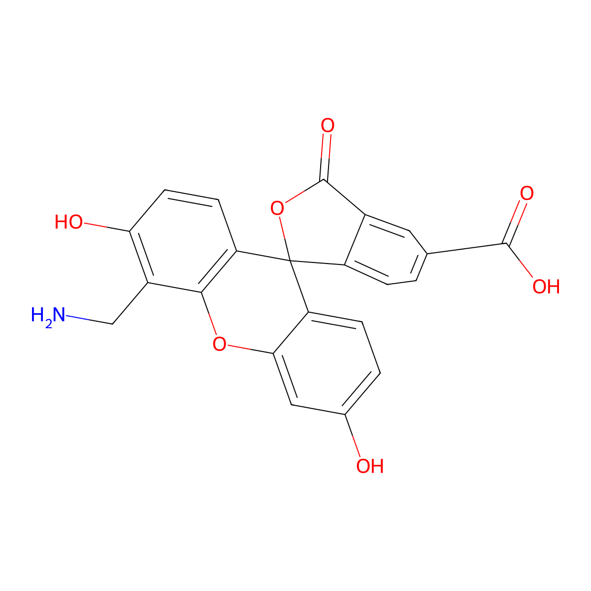 4'-AMinoMethyl-6-FAM molecular structure, CAS 198546-45-1
