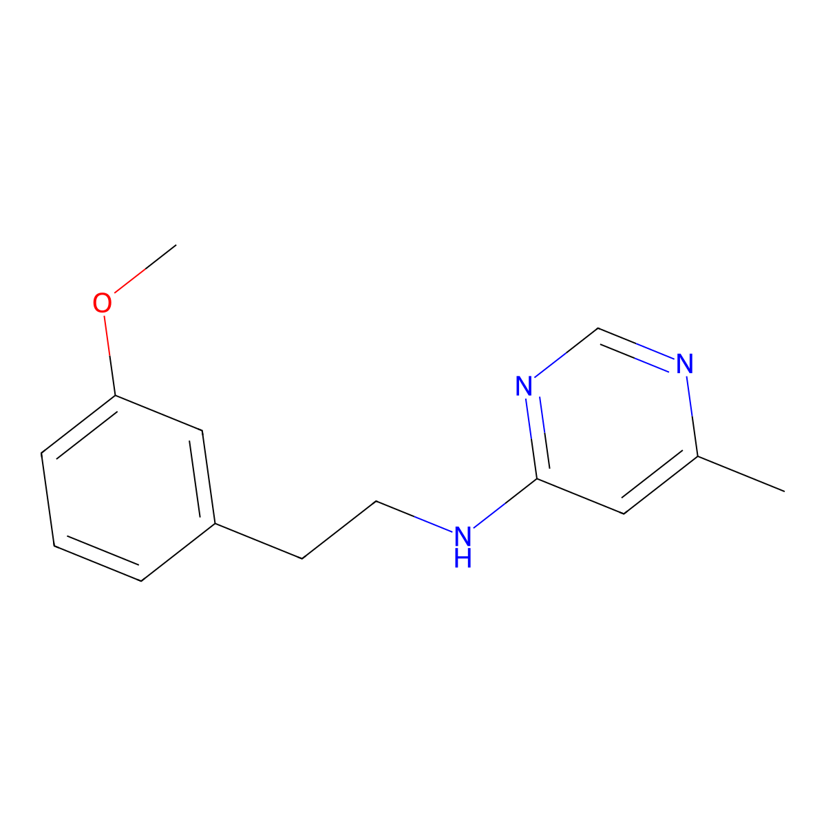 N-[2-(3-methoxyphenyl)ethyl]-6-methylpyrimidin-4-amine molecular structure, CAS 1985461-51-5