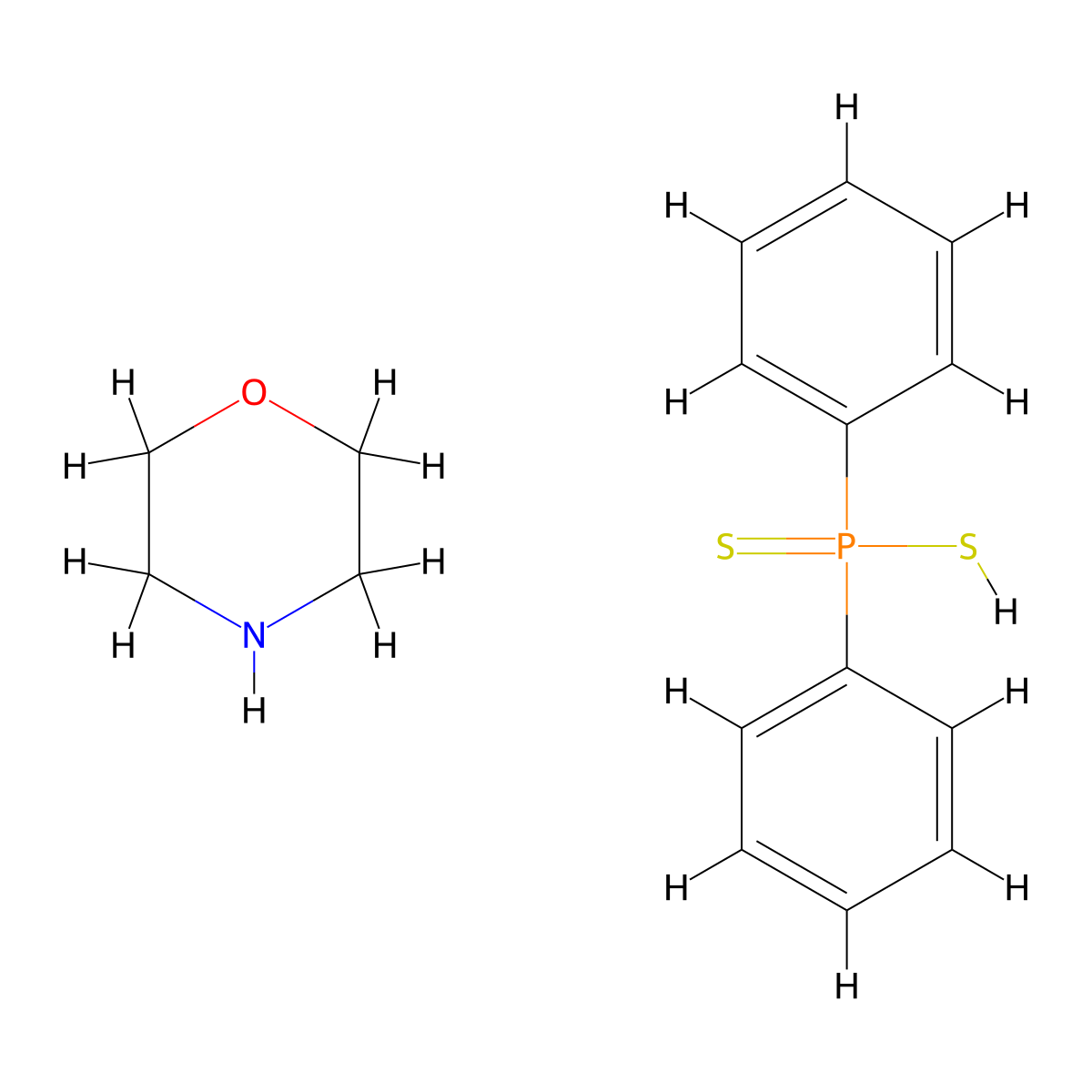 Morpholine diphenylphosphinodithioate molecular structure, CAS 19855-99-3