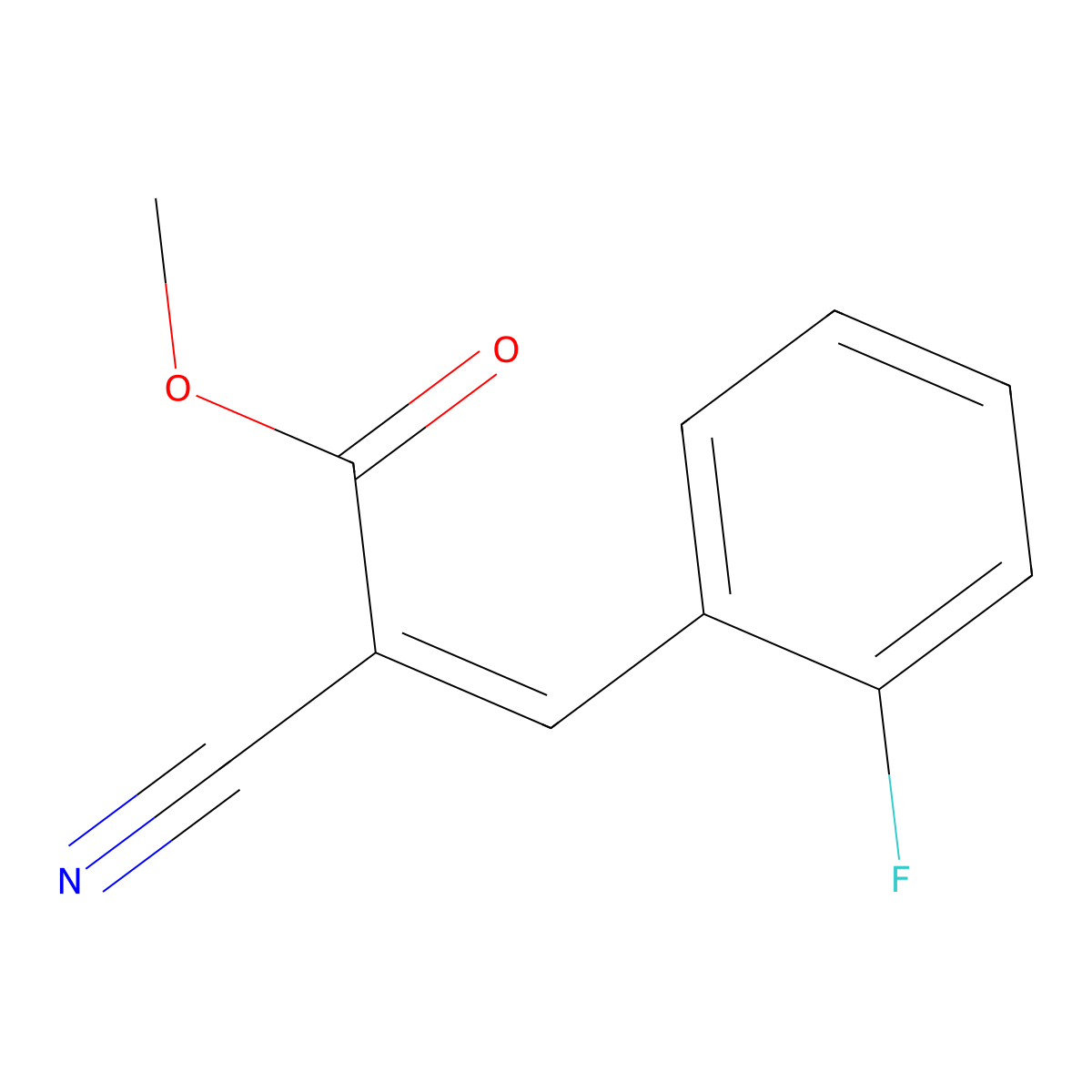 Methyl 2-cyano-3-(2-fluorophenyl)acrylate molecular structure, CAS 198554-07-3