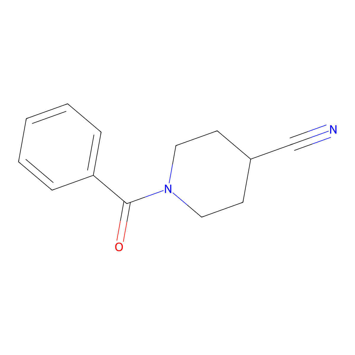 1-Benzoylpiperidine-4-carbonitrile molecular structure, CAS 198554-64-2