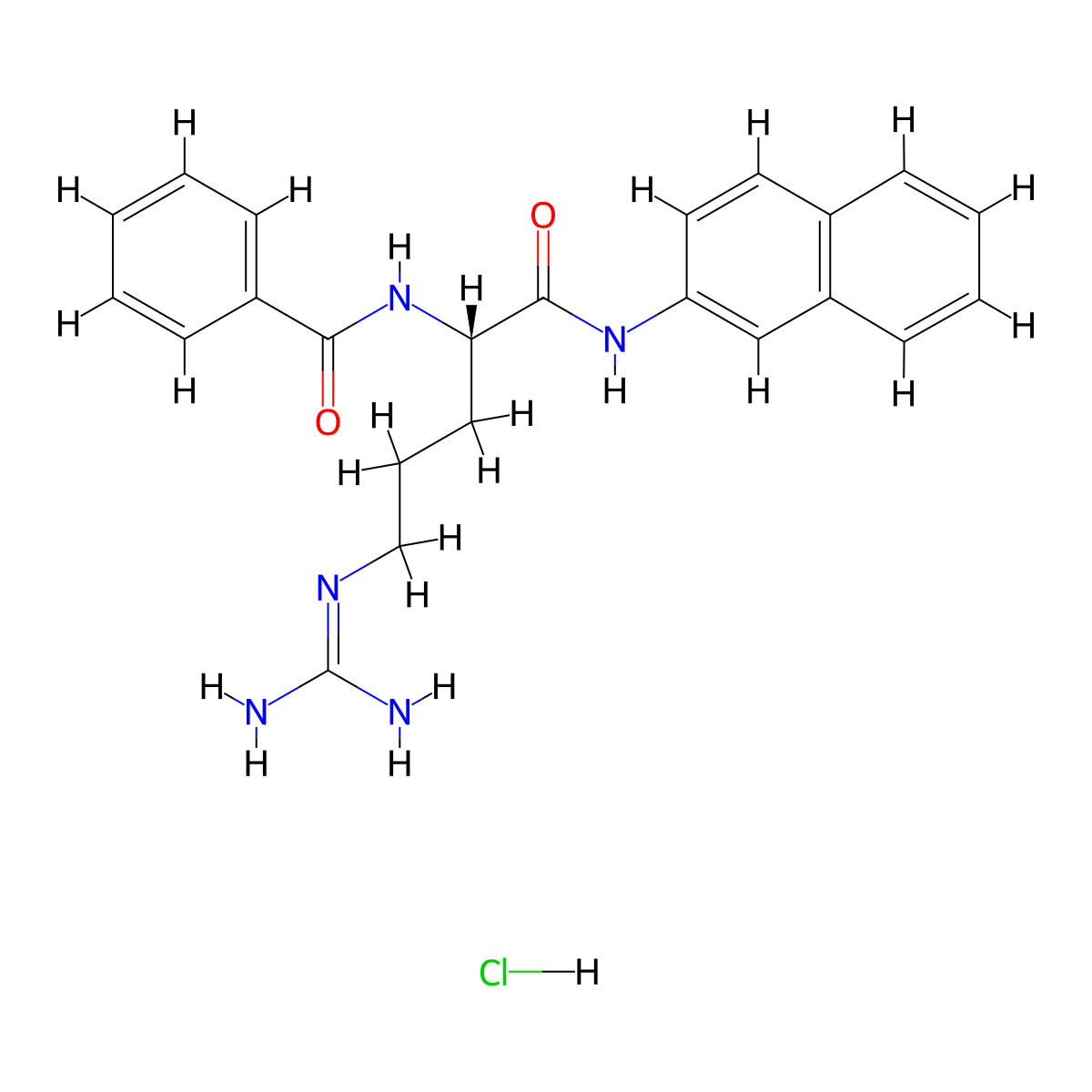 Benzoyl-L-arginine beta-naphthylamide hydrochloride molecular structure, CAS 198555-19-0
