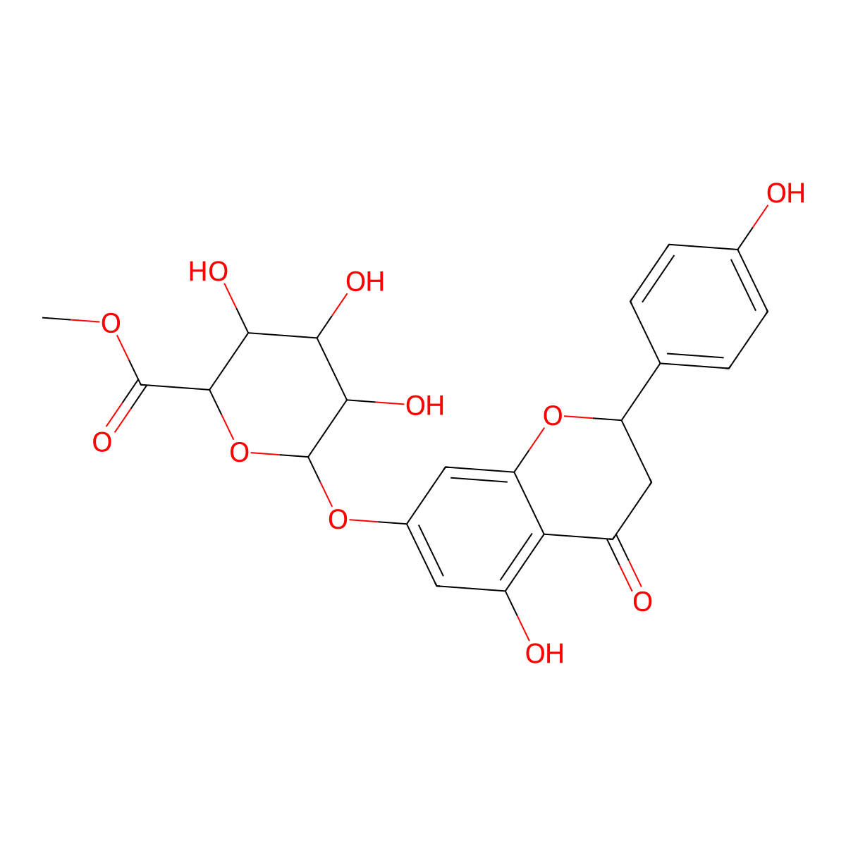 Naringenin 7-O-beta-D-glucuronide methyl ester molecular structure, CAS 1985597-72-5
