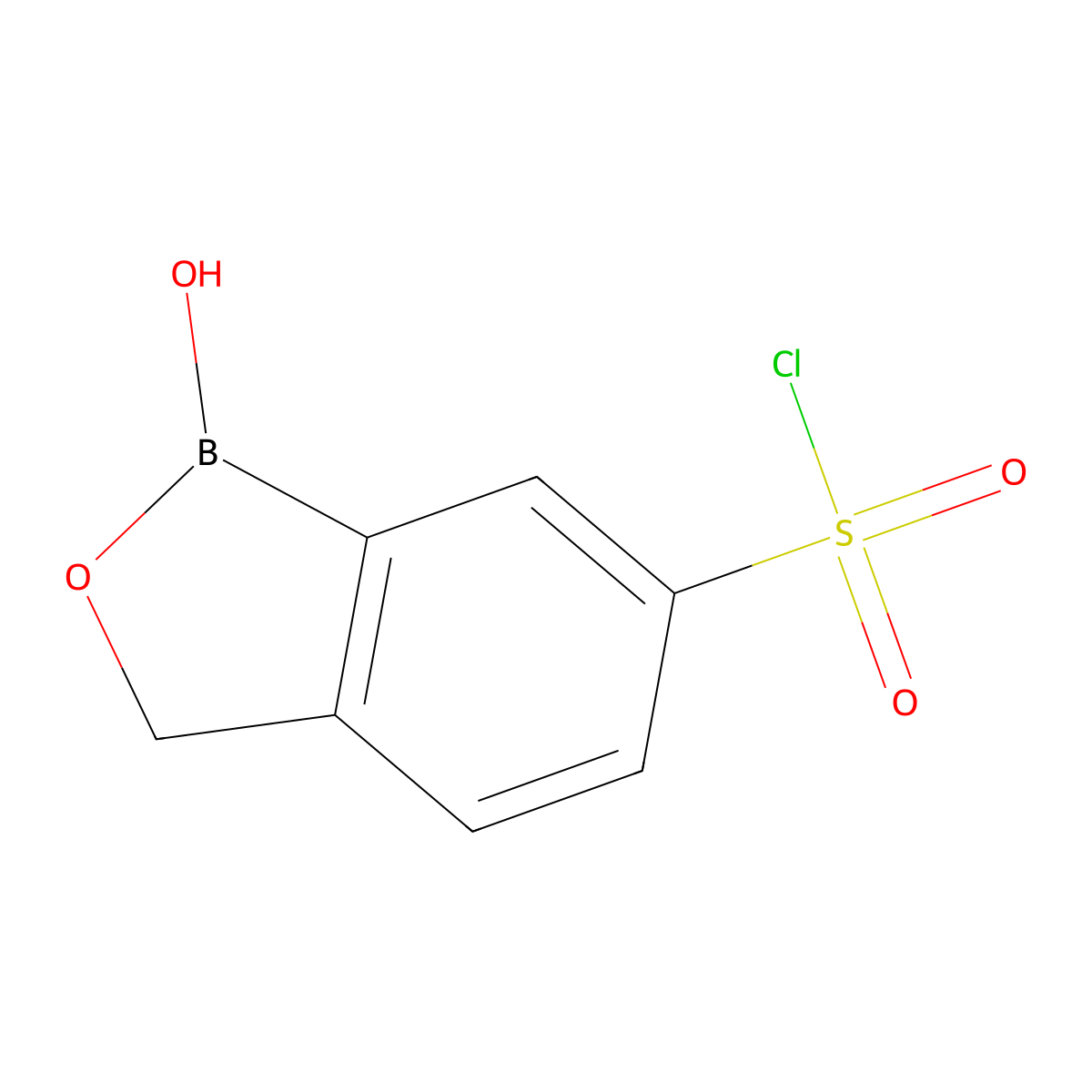 1-Hydroxy-1,3-dihydro-2,1-benzoxaborole-6-sulfonyl chloride molecular structure, CAS 1985599-52-7