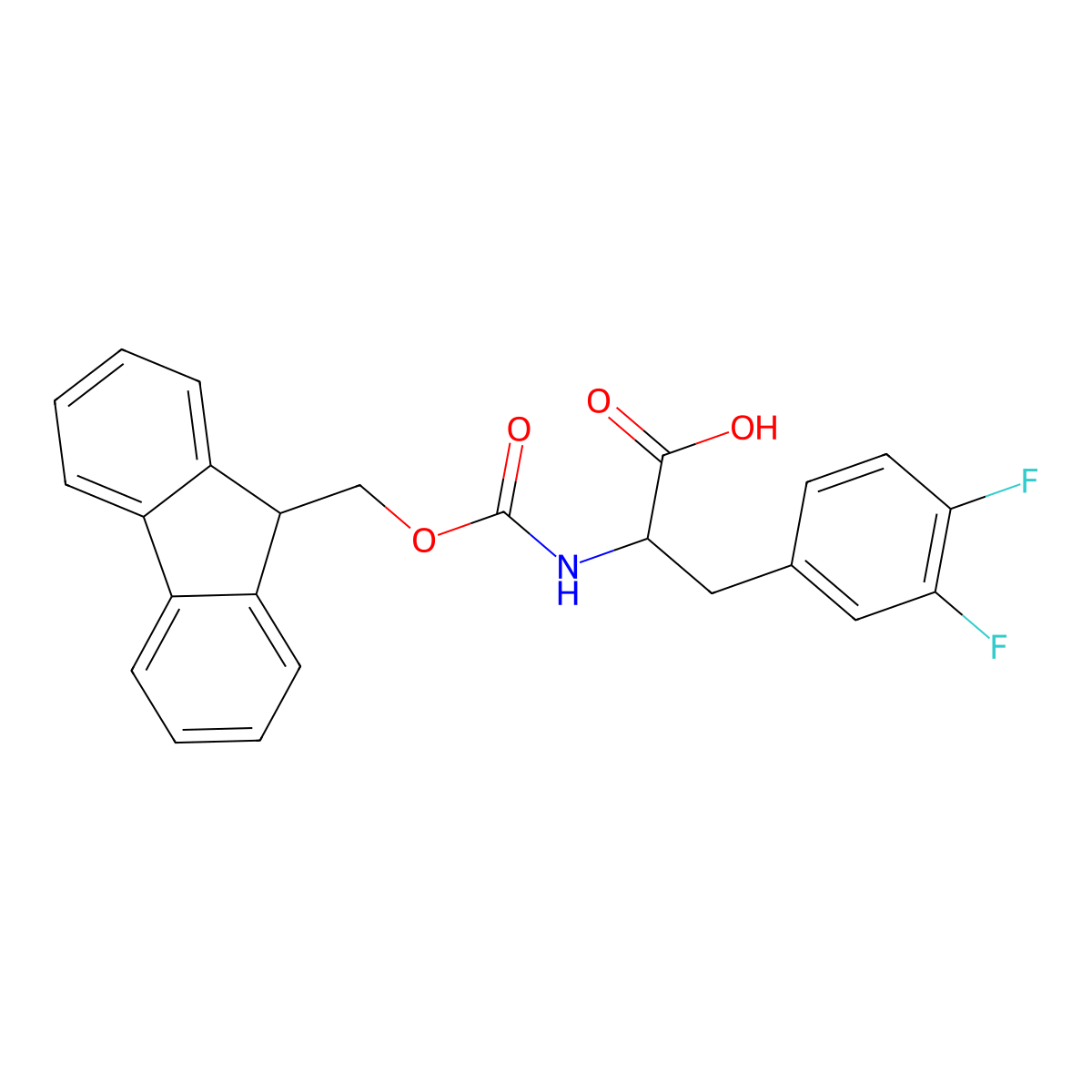 Fmoc-3,4-difluoro-L-phenylalanine molecular structure, CAS 198560-43-9