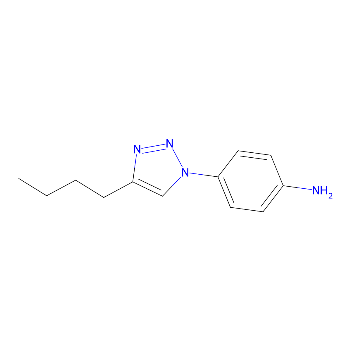 4-(4-Butyltriazol-1-yl)aniline molecular structure, CAS 1985600-91-6