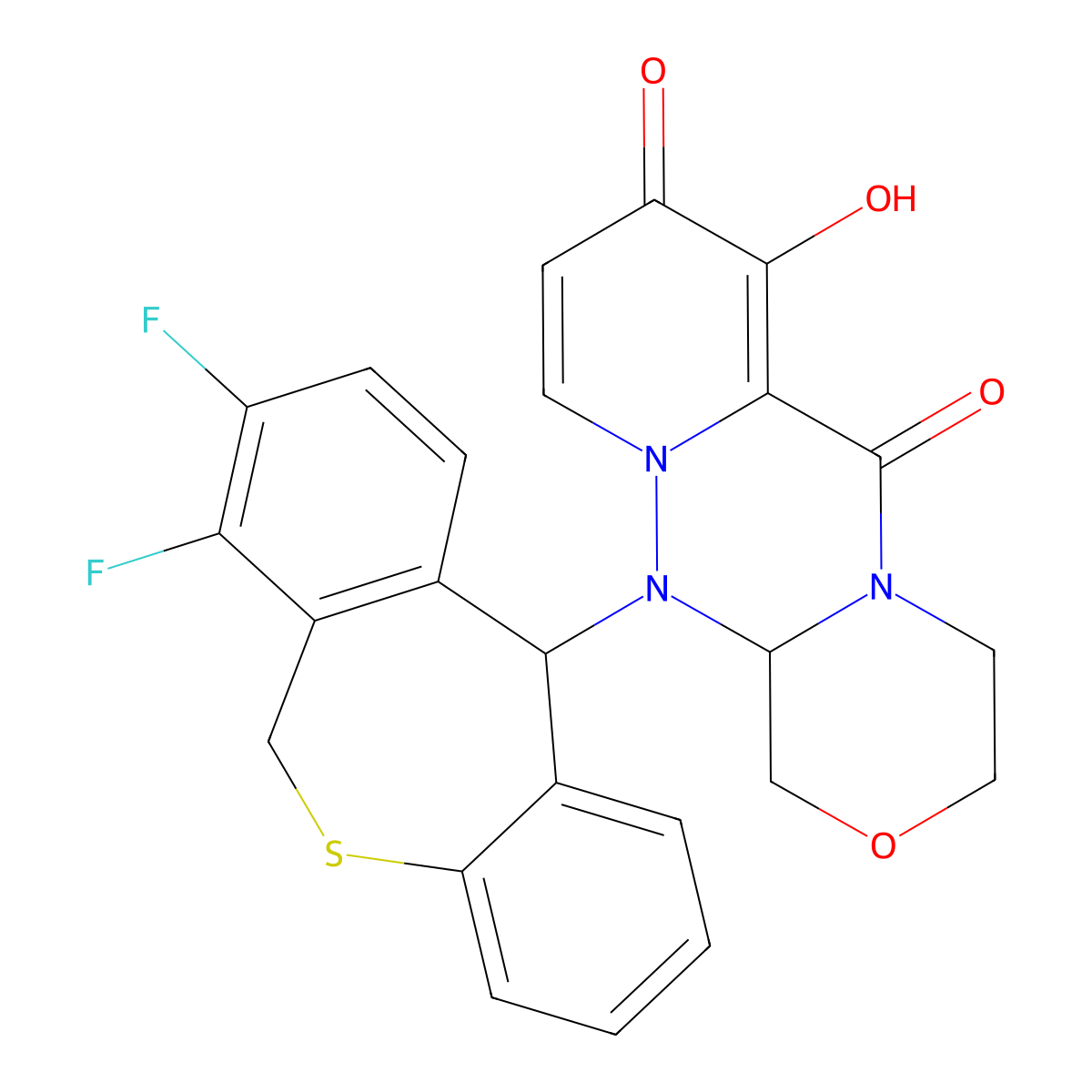 Baloxavir molecular structure, CAS 1985605-59-1