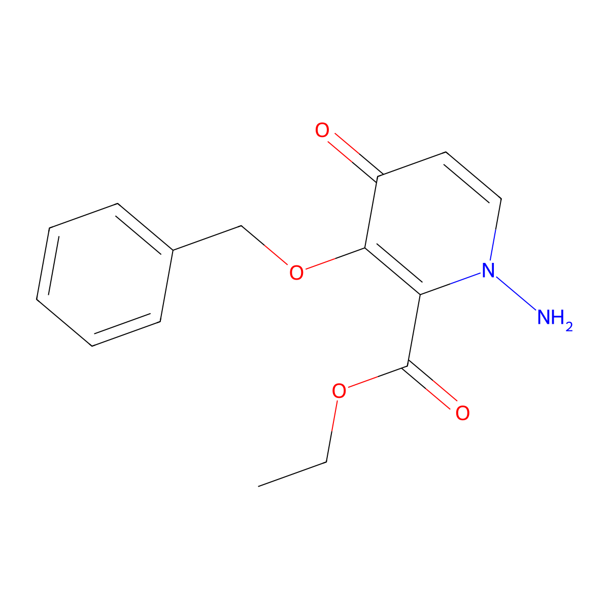 2-Pyridinecarboxylic acid, 1-amino-1,4-dihydro-4-oxo-3-(phenylmethoxy)-, ethyl ester molecular structure, CAS 1985607-66-6