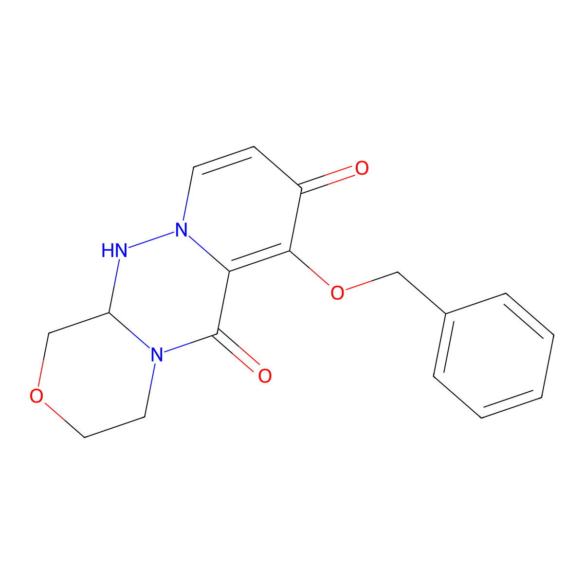 (R)-7-(Benzyloxy)-3,4,12,12a-tetrahydro-1H-[1,4]oxazino[3,4-c]pyrido[2,1-f][1,2,4]triazine-6,8-dione molecular structure, CAS 1985607-70-2