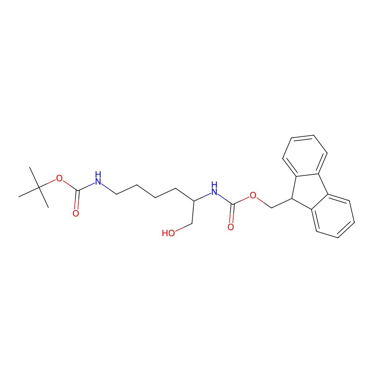 Fmoc-Lysinol(Boc) molecular structure, CAS 198561-38-5