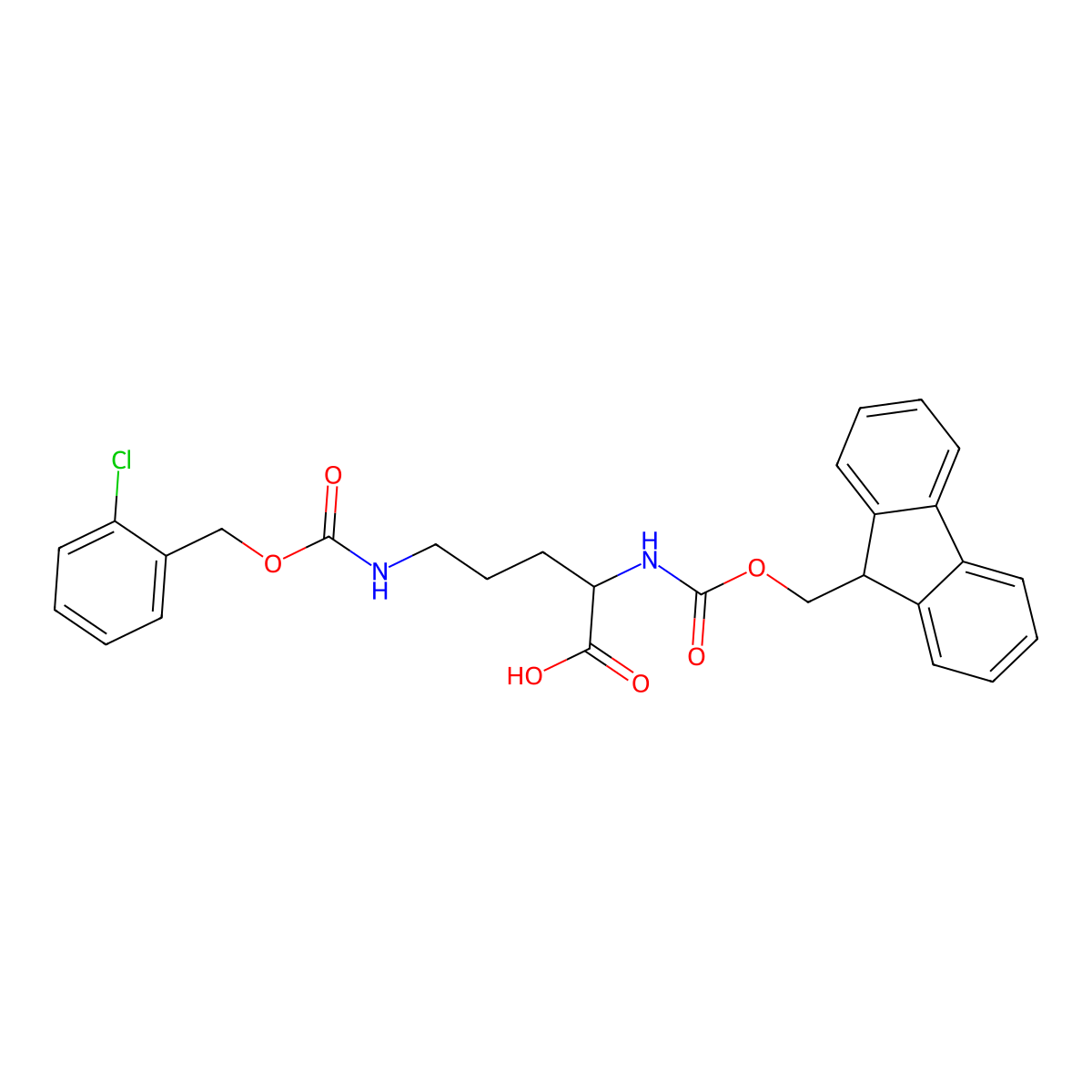 Fmoc-Orn(2-Cl-Z)-OH molecular structure, CAS 198561-86-3