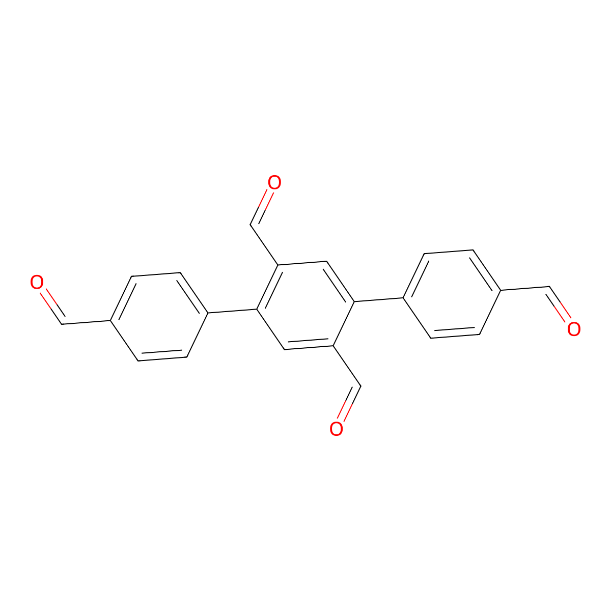 [1,1':4',1''-Terphenyl]-2',4,4'',5'-tetracarbaldehyde molecular structure, CAS 1985610-10-3