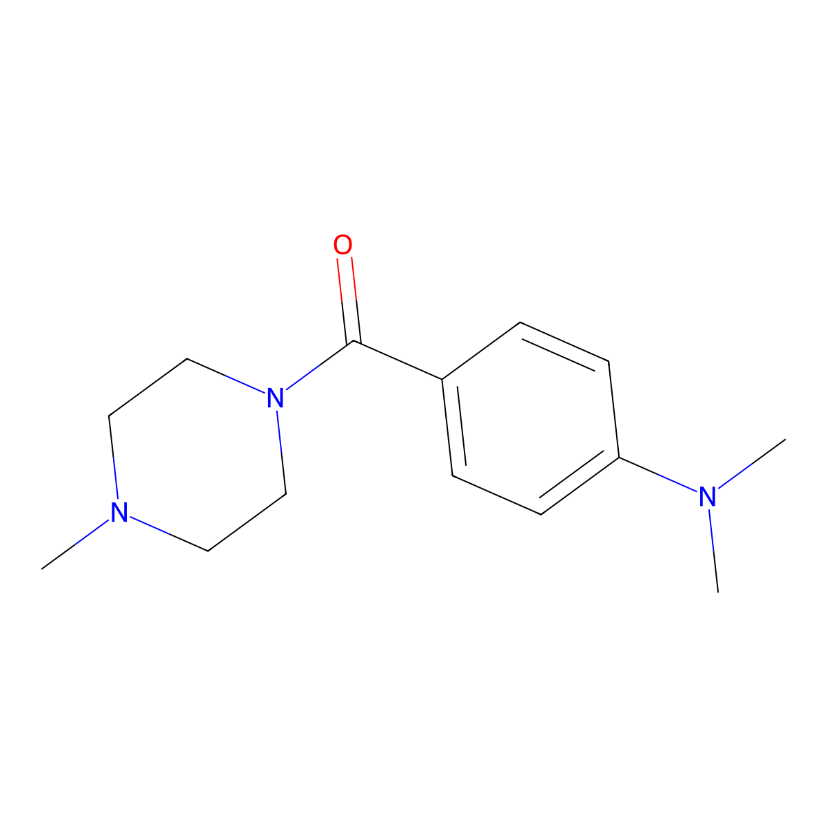 N,N-dimethyl-4-(4-methylpiperazine-1-carbonyl)aniline molecular structure, CAS 198563-63-2
