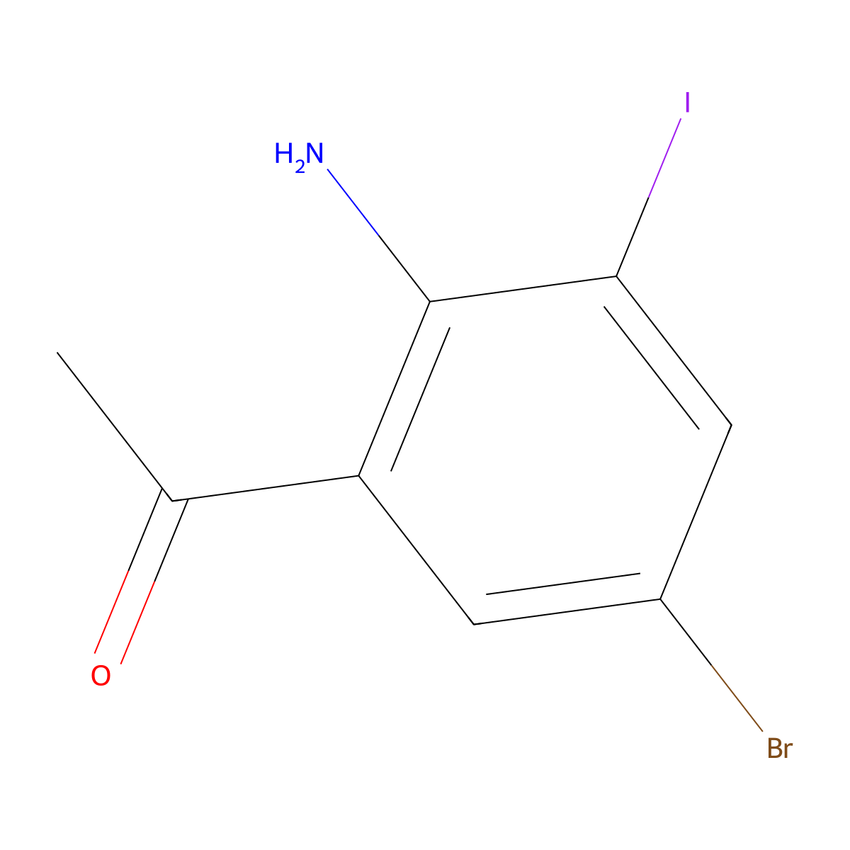 1-(2-Amino-5-bromo-3-iodophenyl)ethan-1-one molecular structure, CAS 1985633-67-7