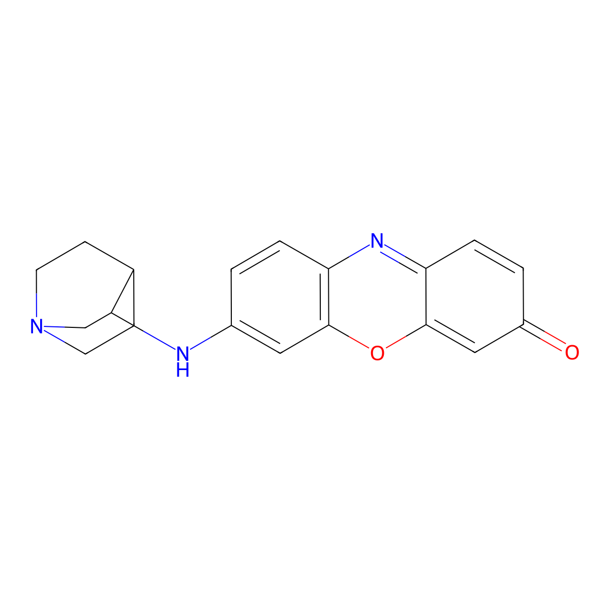 (R)-7-(Quinuclidin-3-ylamino)-3H-phenoxazin-3-one molecular structure, CAS 1985645-42-8
