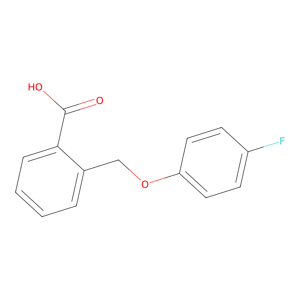 2-[(4-Fluorophenoxy)methyl]benzoic acid molecular structure, CAS 198565-84-3