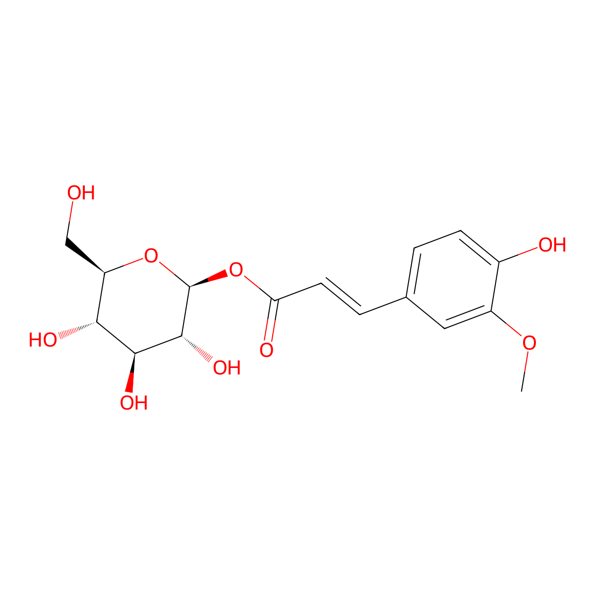 Ferulic acid glucoside molecular structure, CAS 198566-75-5