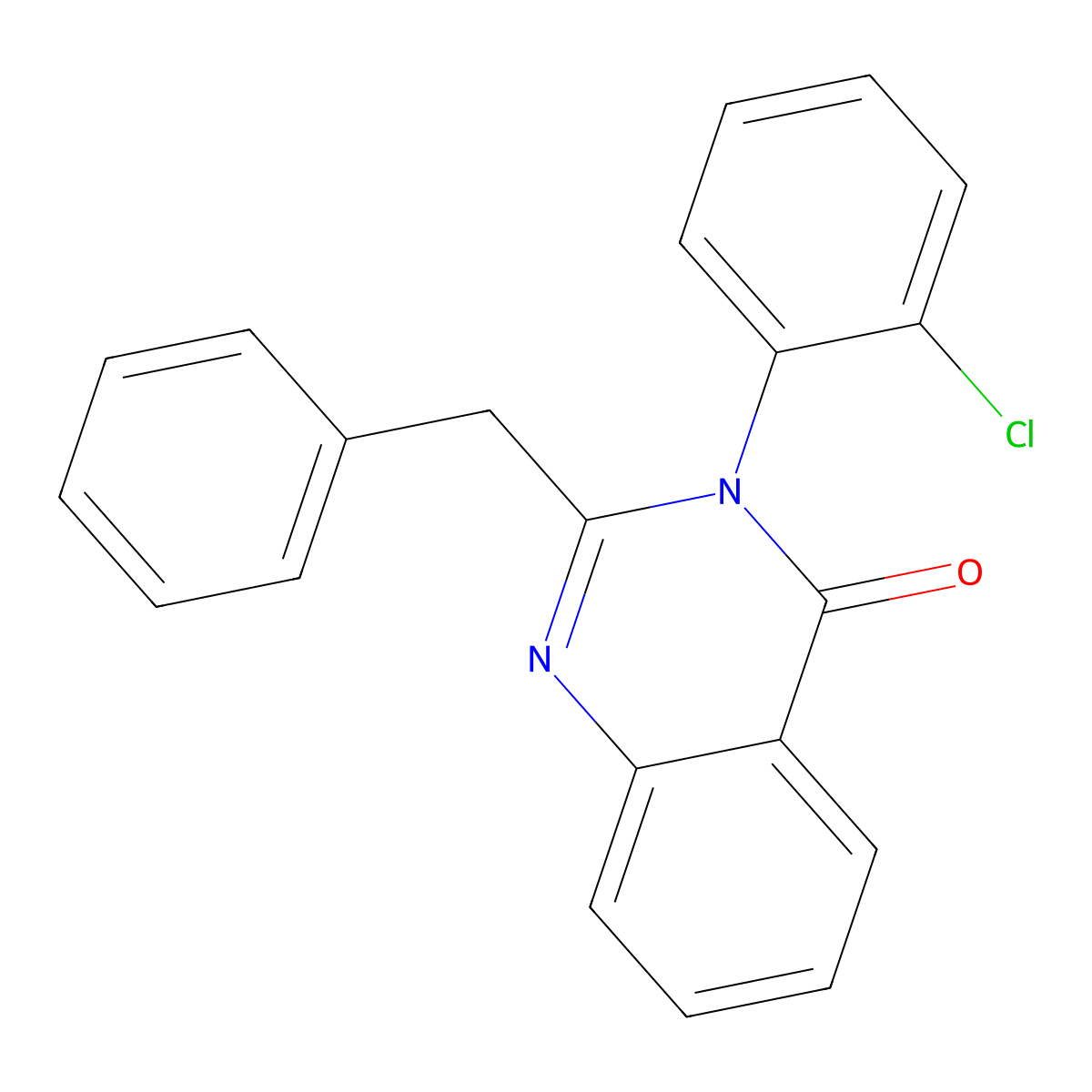 2-benzyl-3-(2-chlorophenyl)-4(3H)-quinazolinone molecular structure, CAS 19857-50-2