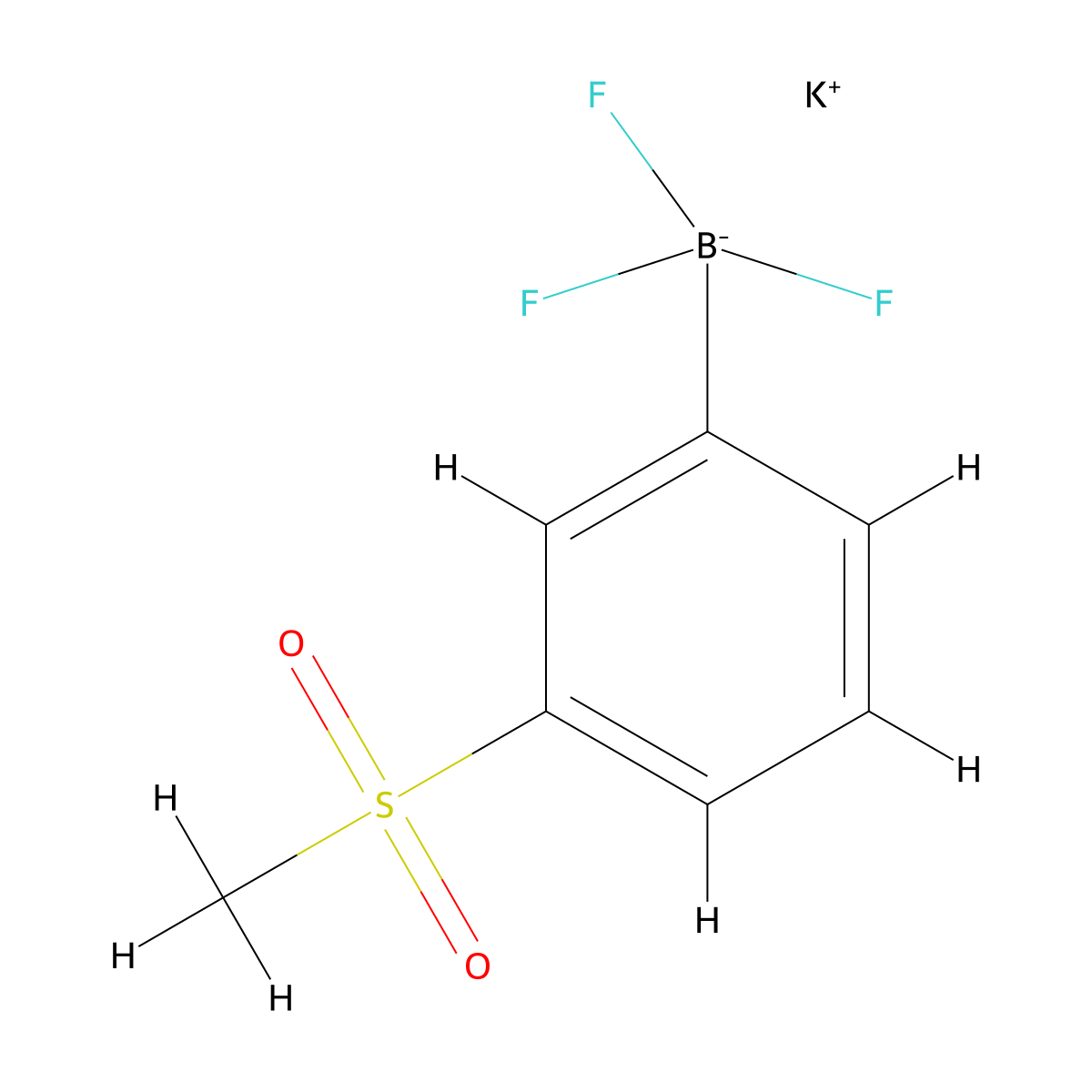 Potassium trifluoro(3-(methylsulfonyl)phenyl)borate molecular structure, CAS 1985700-16-0