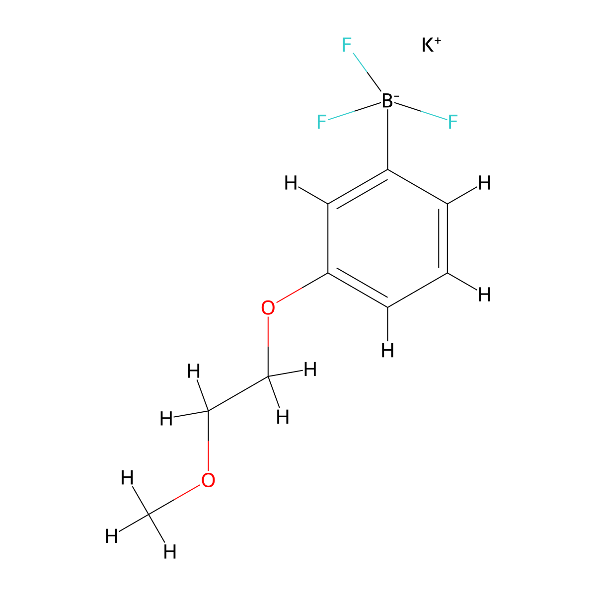Potassium trifluoro[3-(2-methoxyethoxy)phenyl]boranuide molecular structure, CAS 1985700-28-4