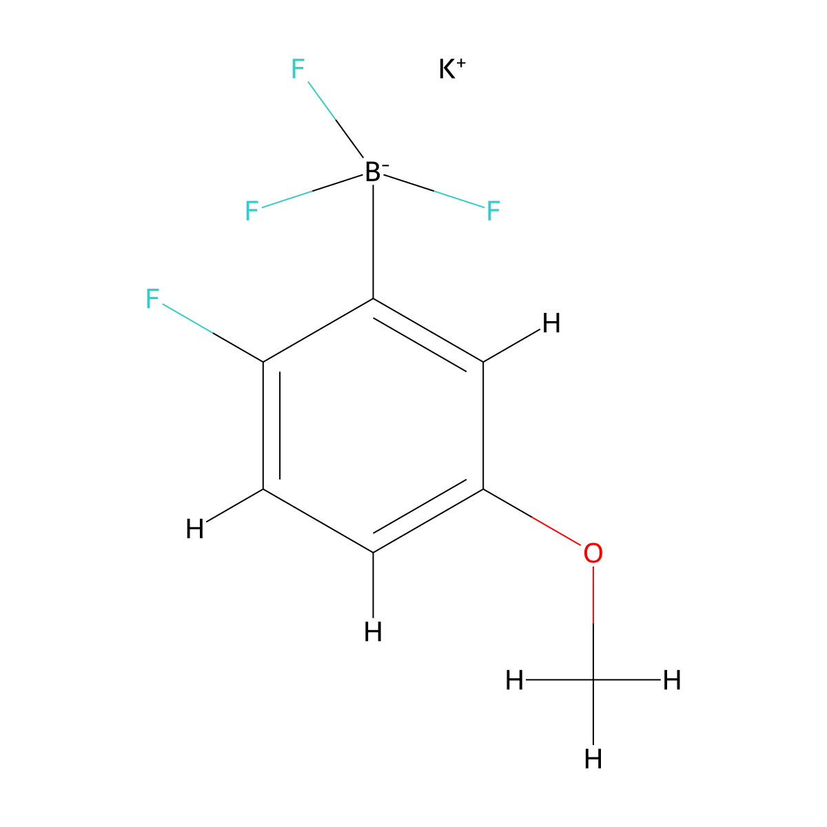 Potassium trifluoro(2-fluoro-5-methoxyphenyl)boranuide molecular structure, CAS 1985700-38-6