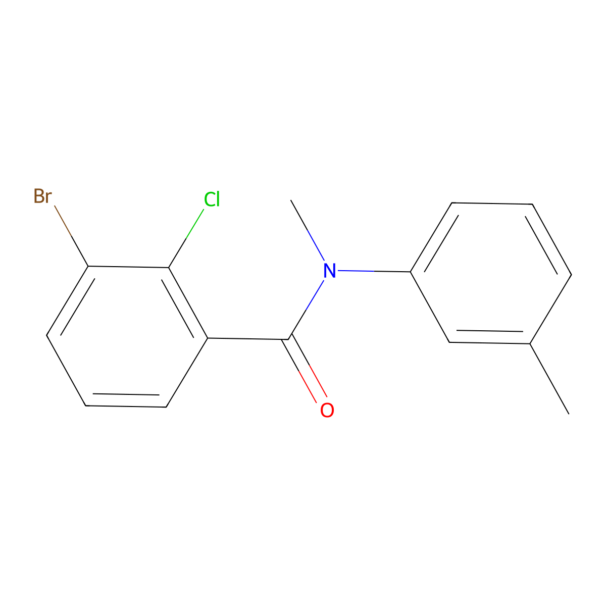 3-Bromo-2-chloro-N-methyl-N-(3-methylphenyl)benzamide molecular structure, CAS 1985970-96-4