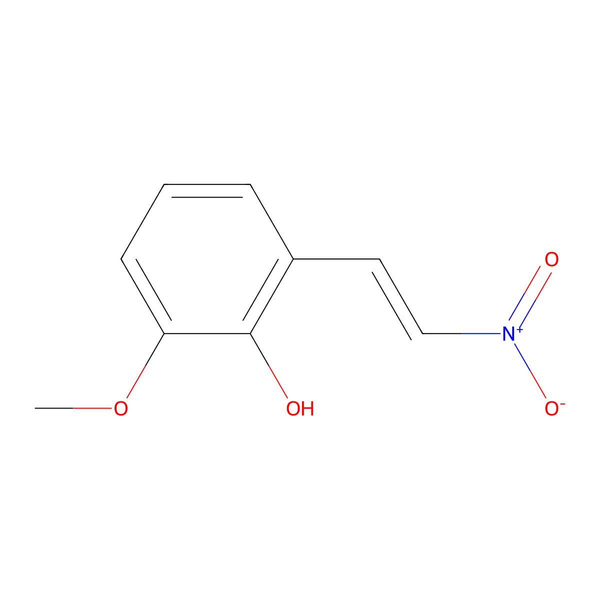 2-Methoxy-6-(2-nitrovinyl)phenol molecular structure, CAS 1986-06-7