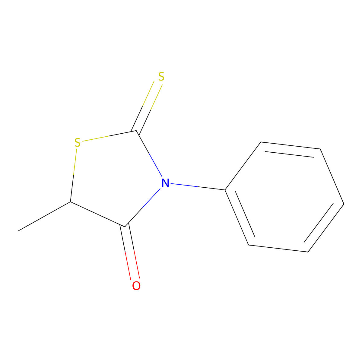 5-Methyl-3-phenyl-2-thioxo-4-thiazolidinone molecular structure, CAS 1986-40-9